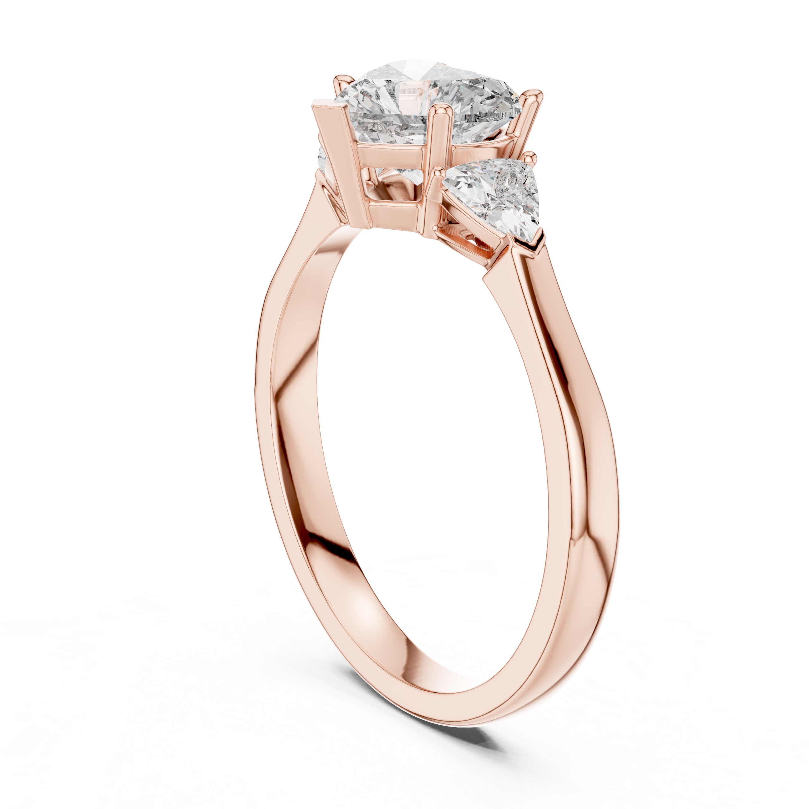 Heart And Trillion Cut Brilliant Moissanite VVS1 Eternity Engagement Ring