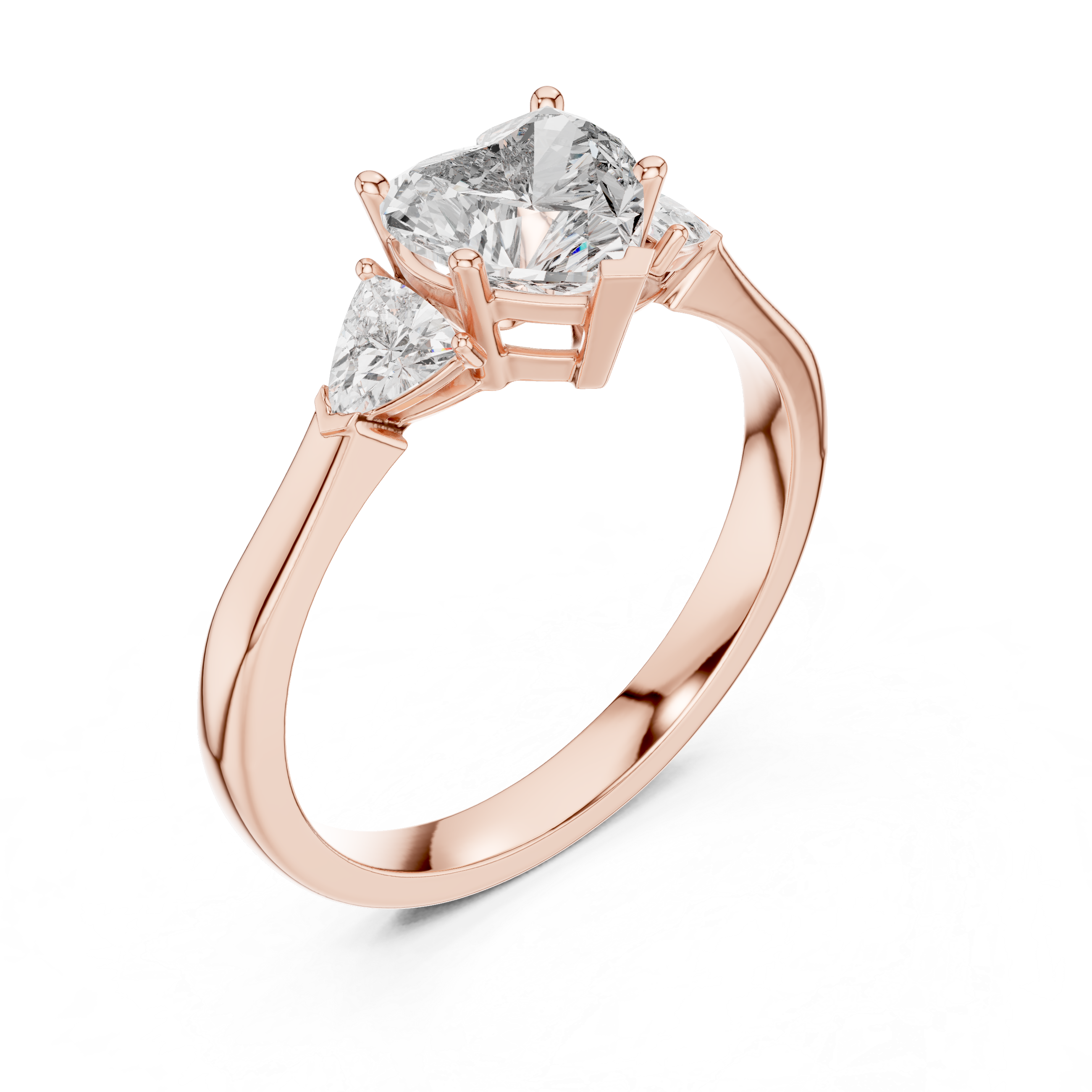 Heart And Trillion Cut Brilliant Moissanite VVS1 Eternity Engagement Ring