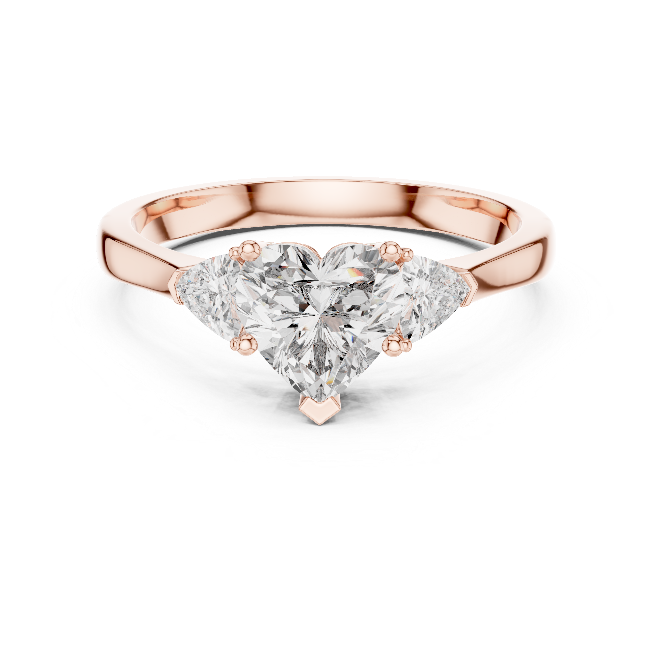 Heart And Trillion Cut Brilliant Moissanite VVS1 Eternity Engagement Ring