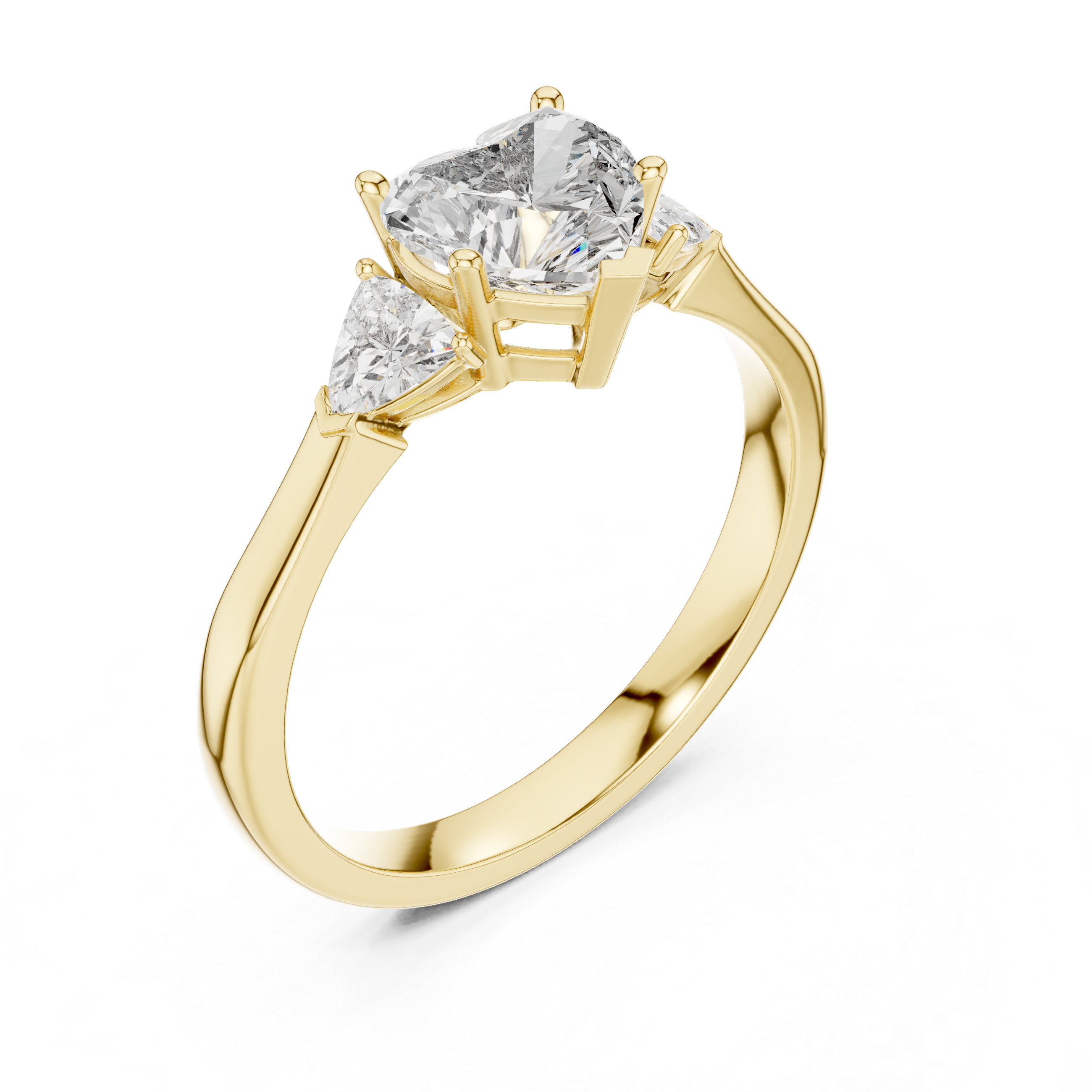 Heart And Trillion Cut Brilliant Moissanite VVS1 Eternity Engagement Ring