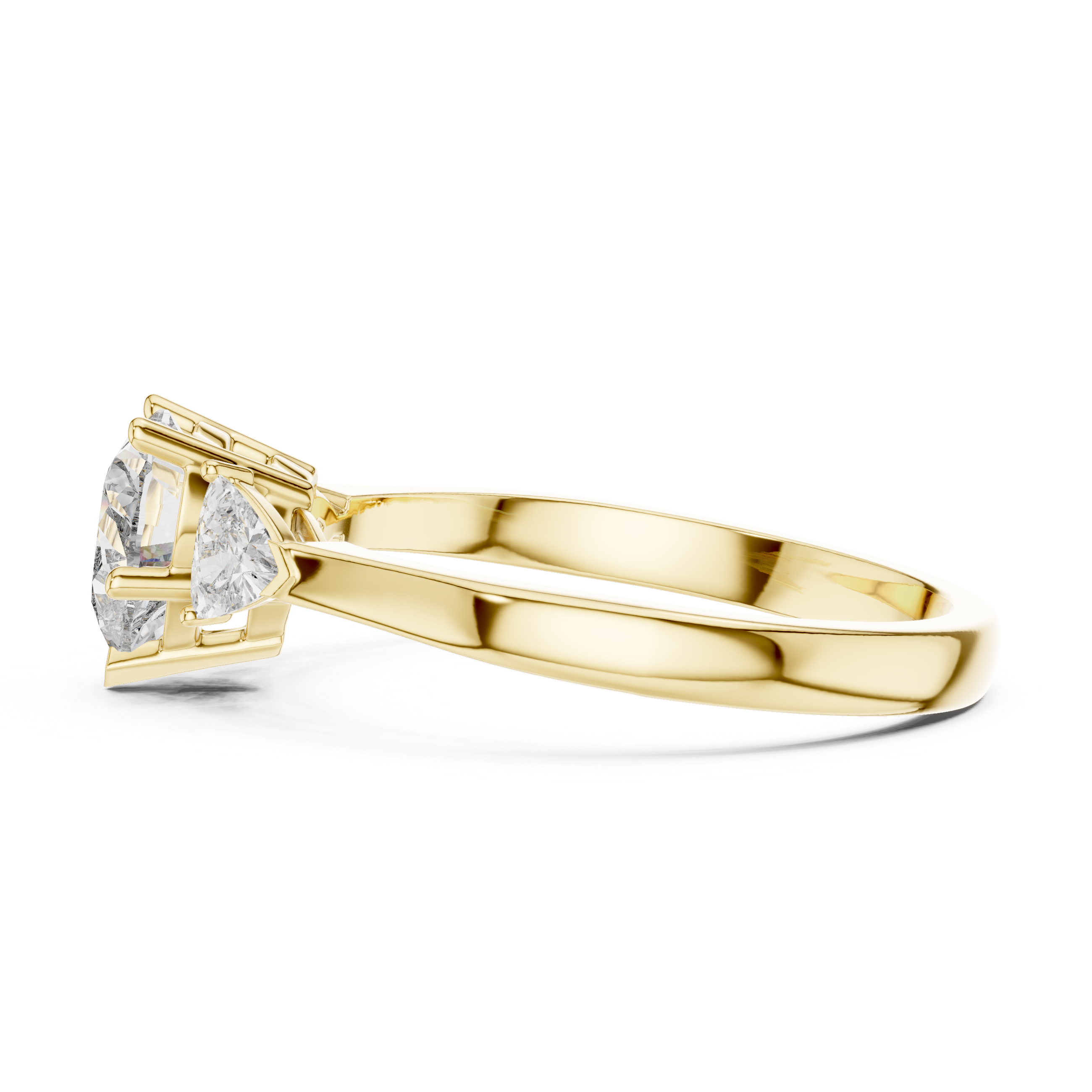 Heart And Trillion Cut Brilliant Moissanite VVS1 Eternity Engagement Ring