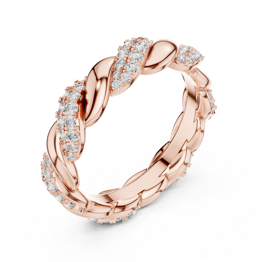 Round Cut Brilliant Moissanite VVS1 Eternity Band
