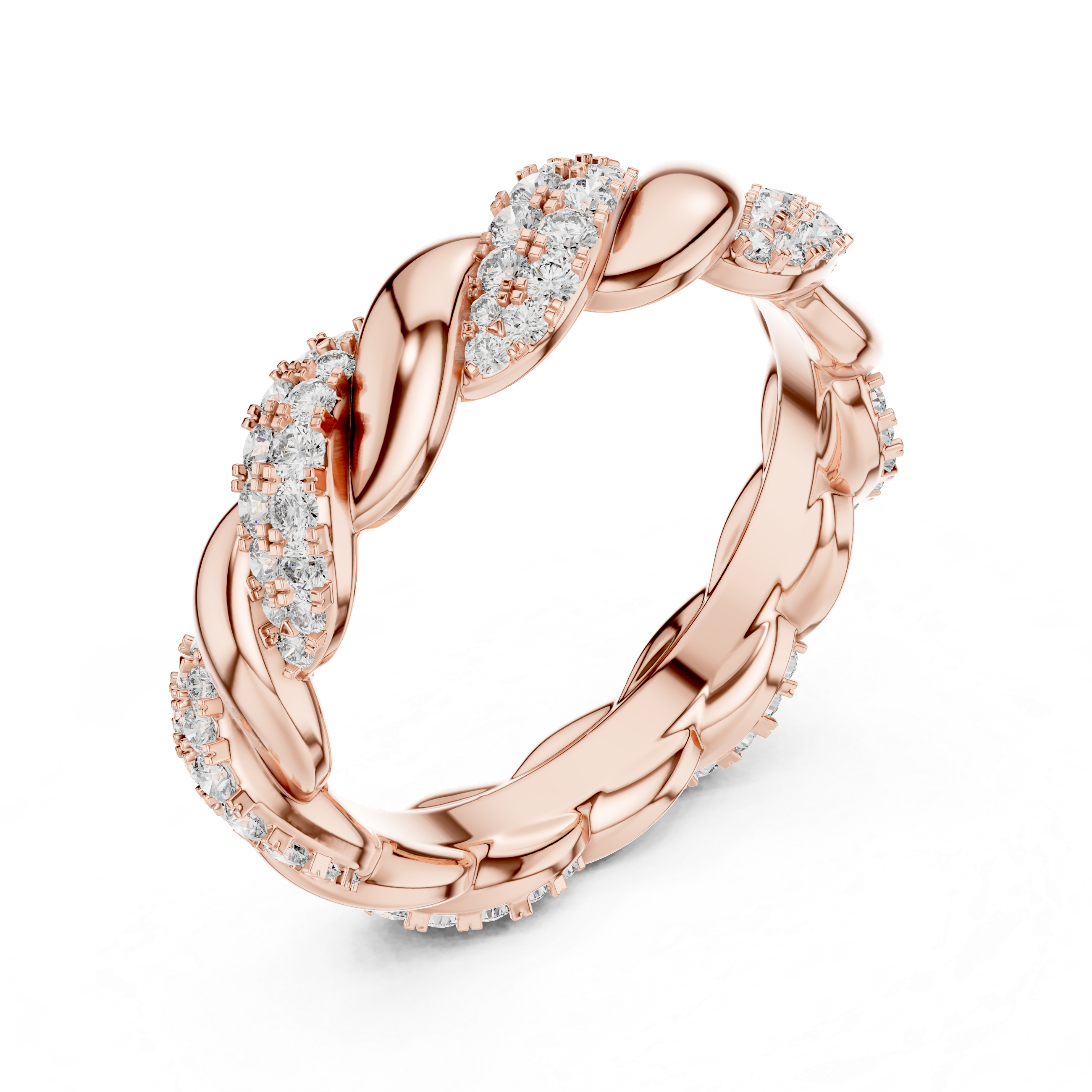 Round Cut Brilliant Moissanite VVS1 Eternity Band
