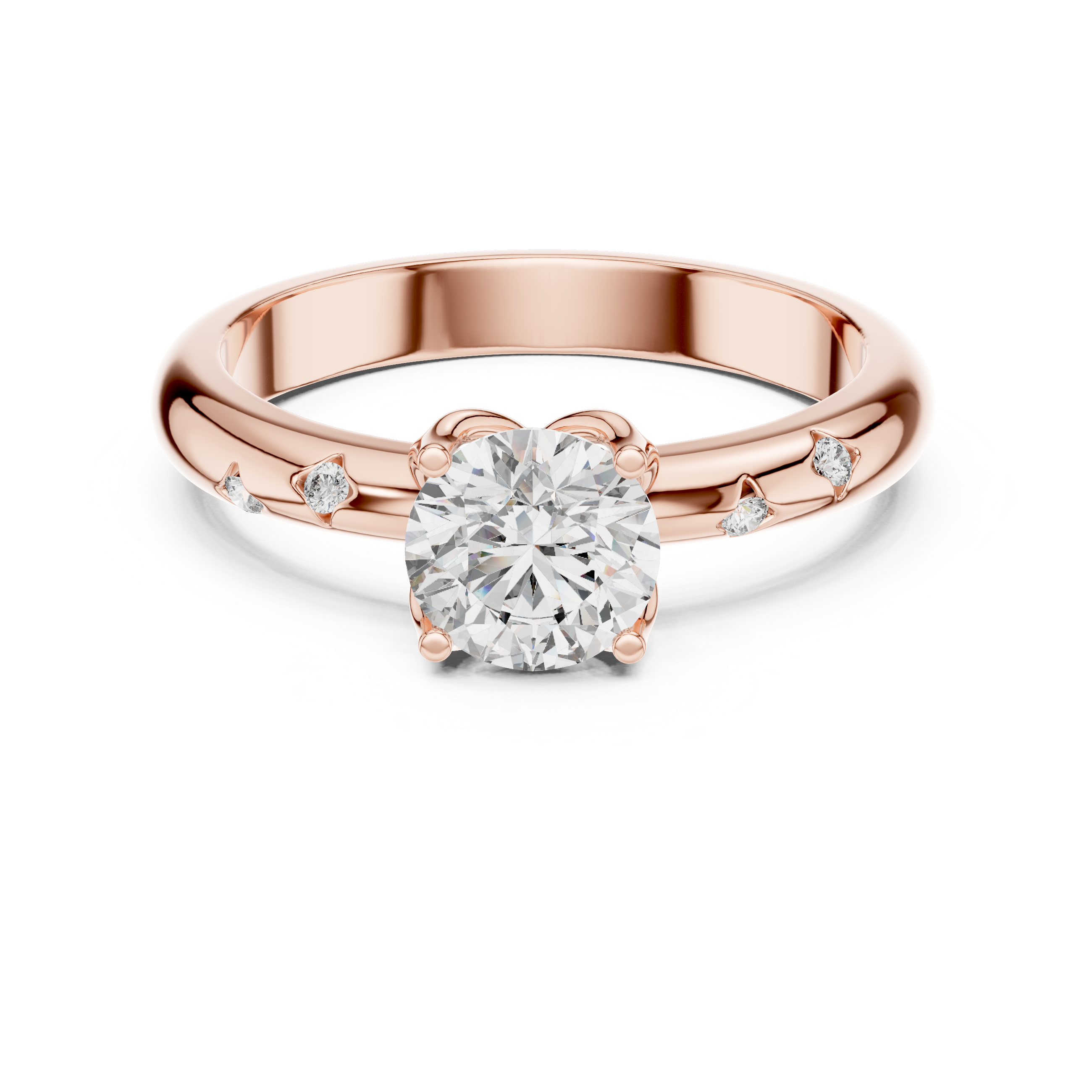 Round Cut Brilliant Moissanite VVS1 Eternity Engagement Ring