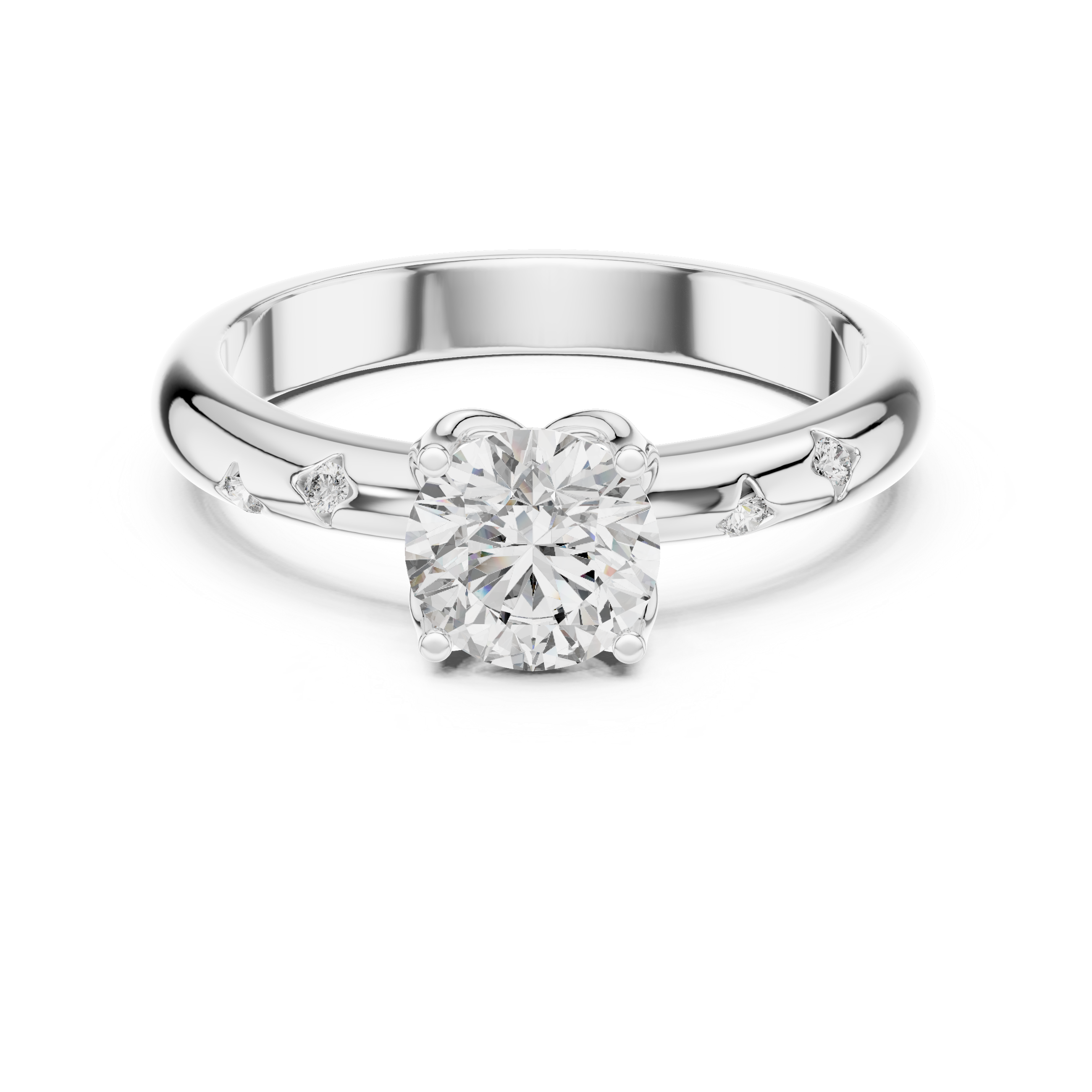 Round Cut Brilliant Moissanite VVS1 Eternity Engagement Ring