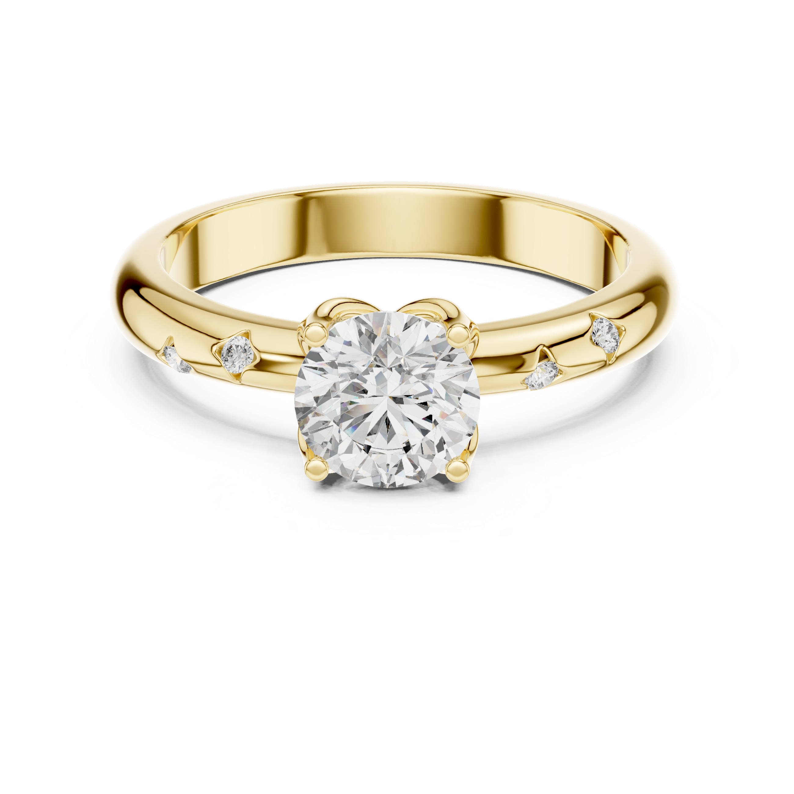 Round Cut Brilliant Moissanite VVS1 Eternity Engagement Ring