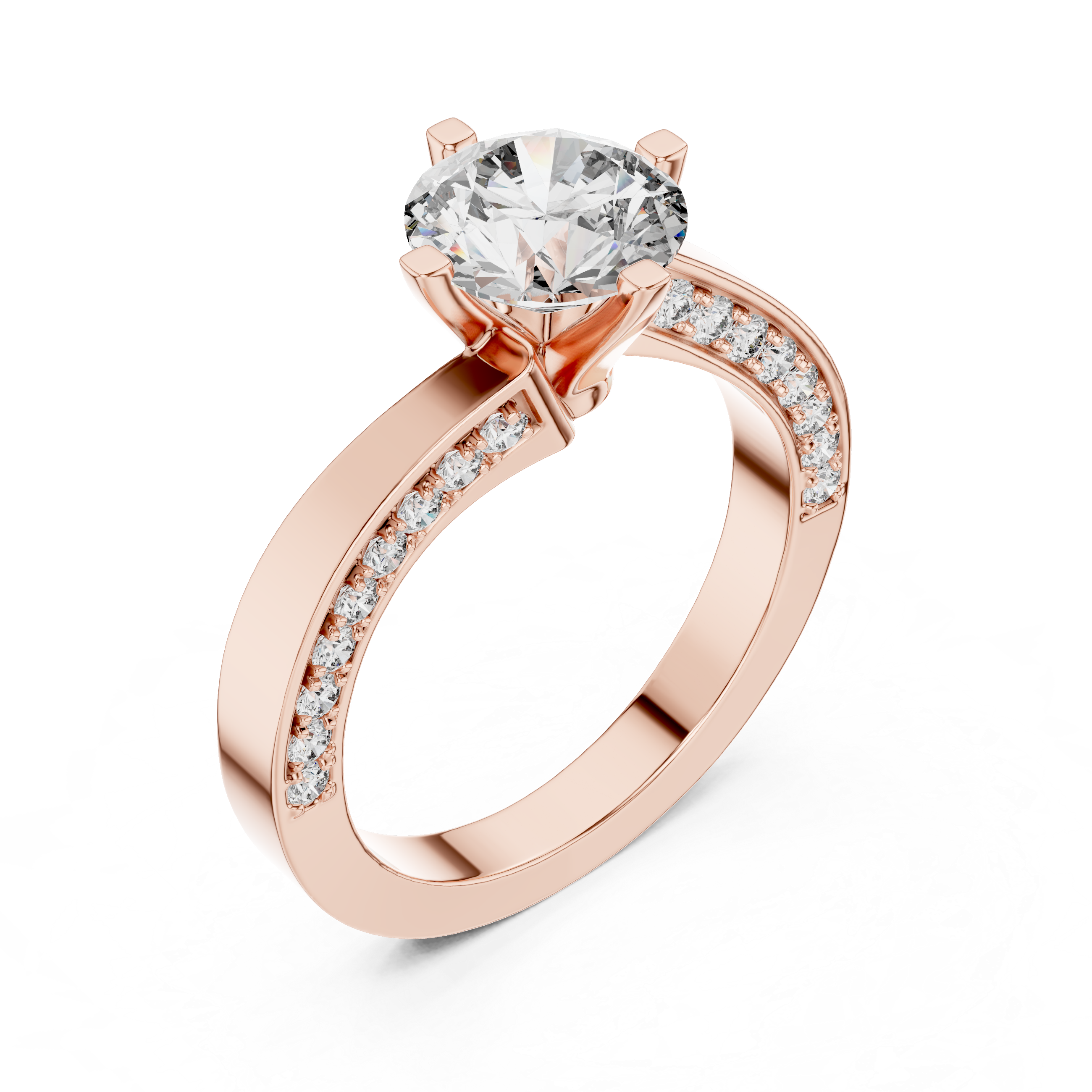 Round Cut Brilliant Moissanite VVS1 Eternity Engagement Ring