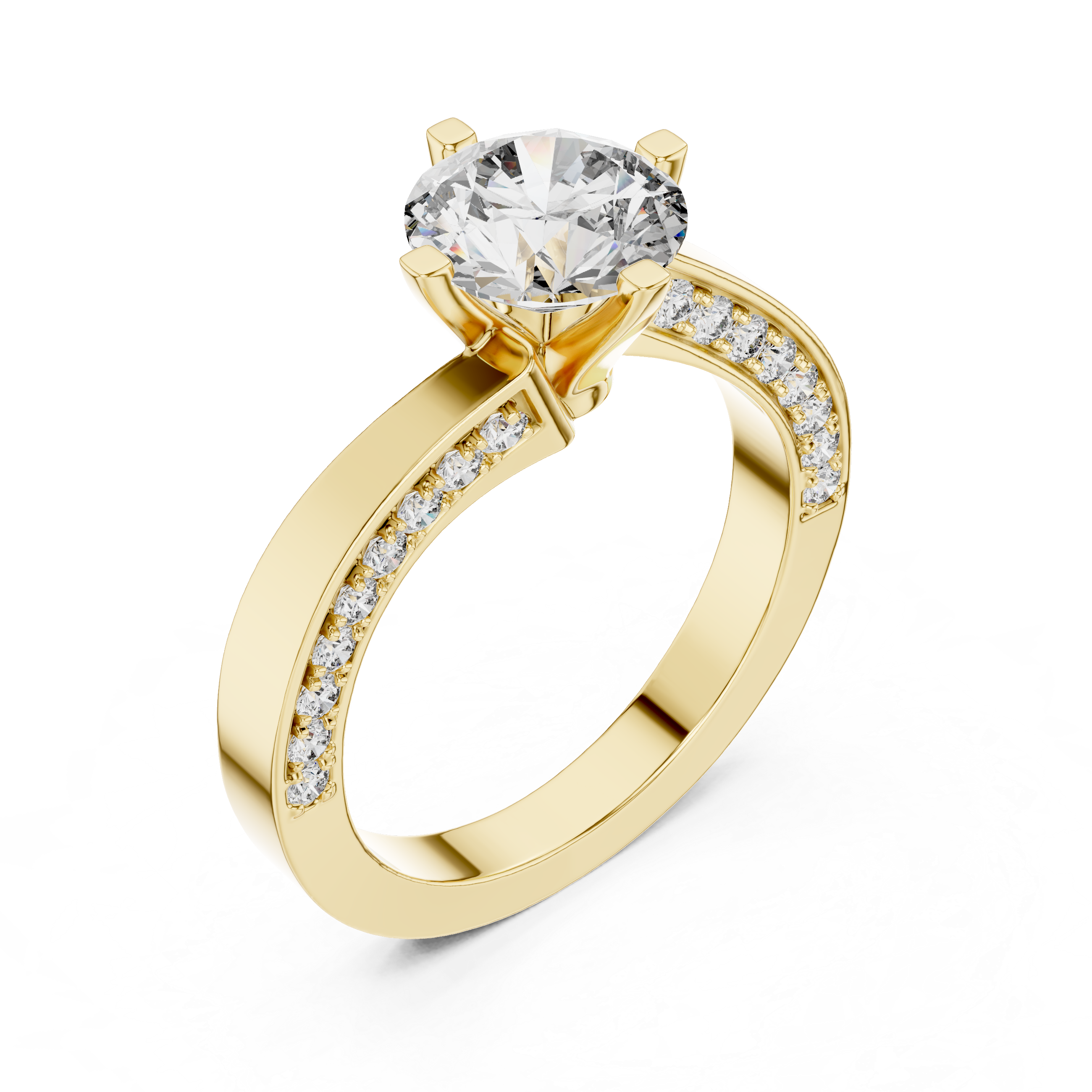 Round Cut Brilliant Moissanite VVS1 Eternity Engagement Ring