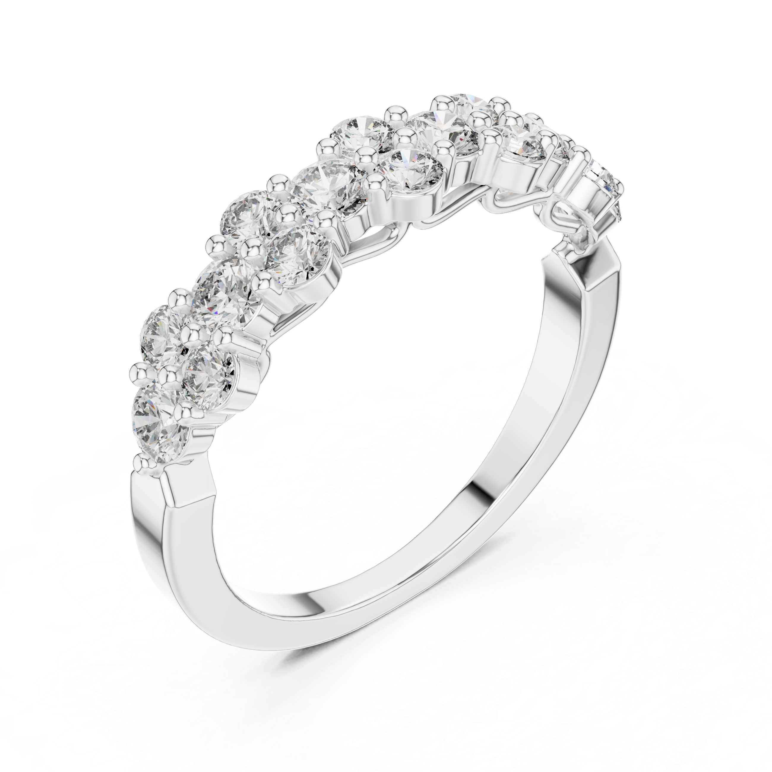 Round Cut Brilliant Moissanite VVS1 Eternity Band