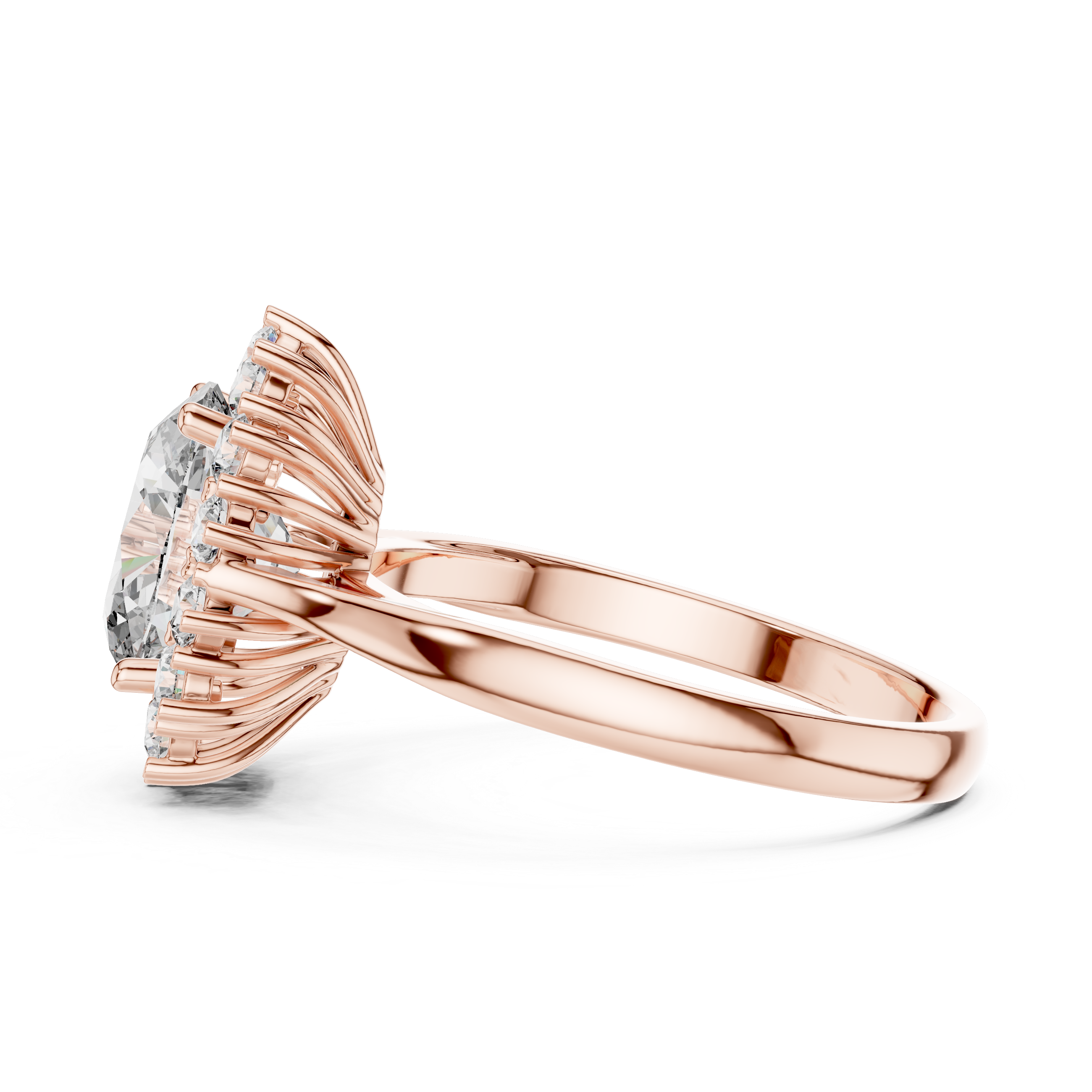 Oval And Round Brilliant Moissanite VVS1 Eternity Engagement Ring