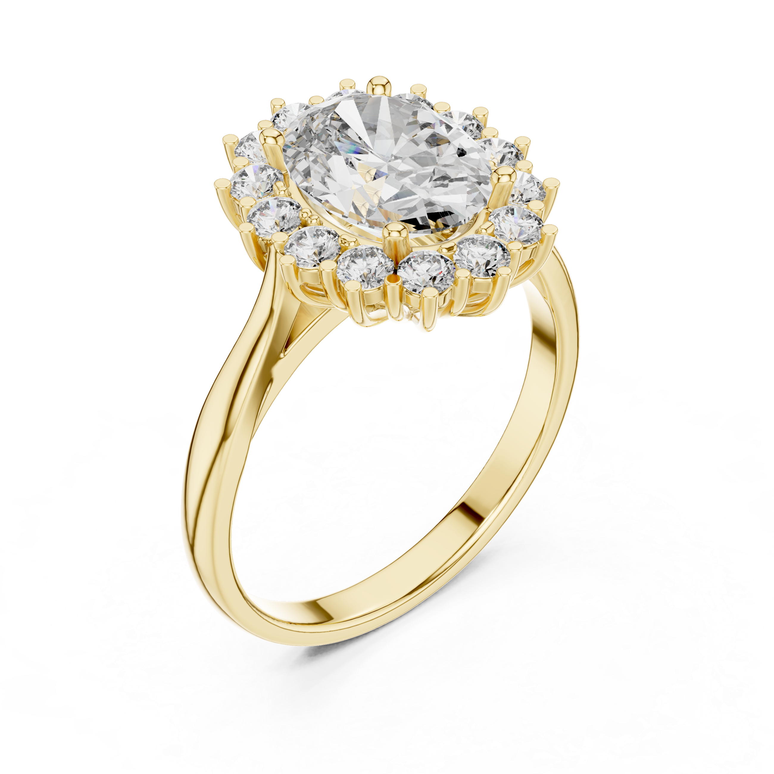 Oval And Round Brilliant Moissanite VVS1 Eternity Engagement Ring