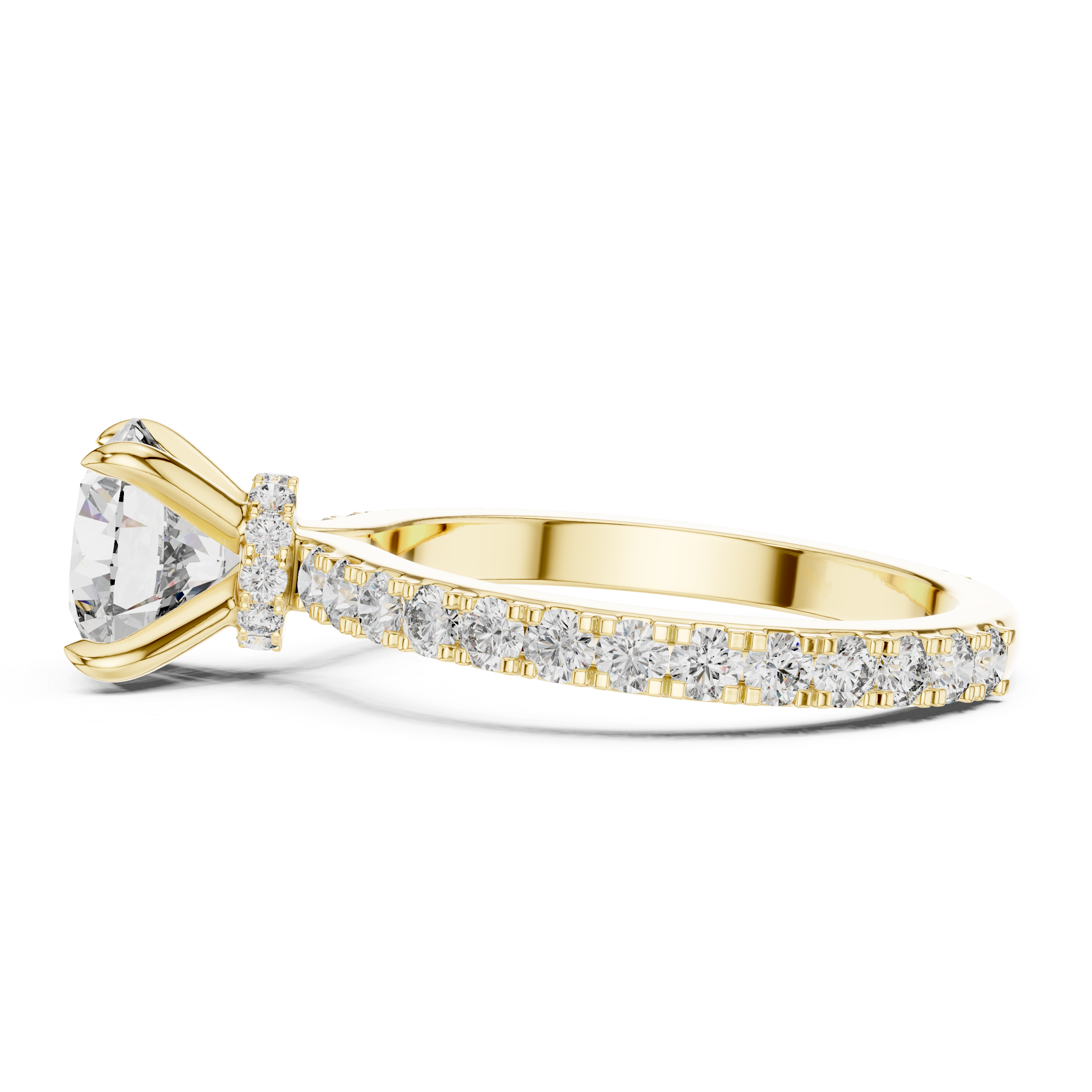 Round Cut Brilliant Moissanite VVS1 Eternity Engagement Ring