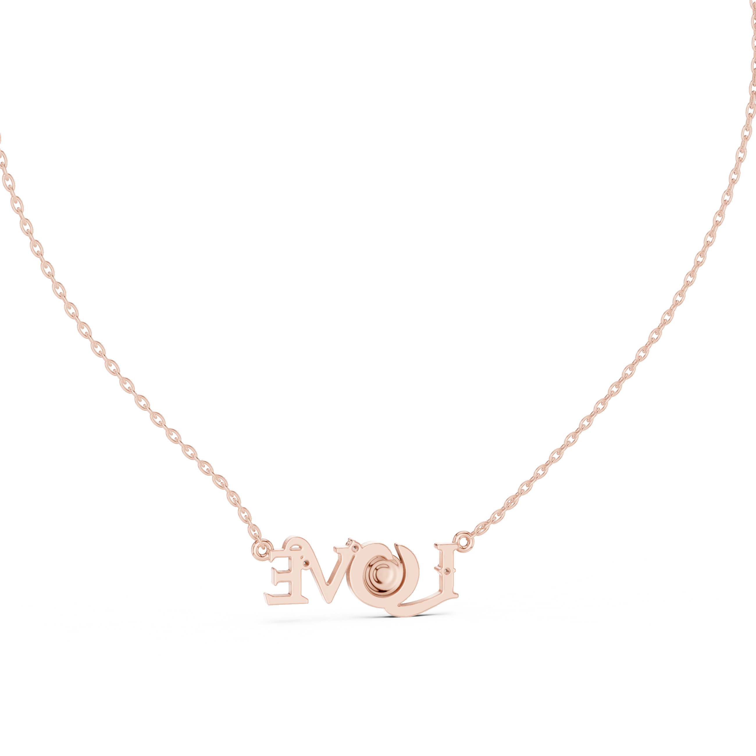 Round Eternal Love Moissanite Pendant in White Gold