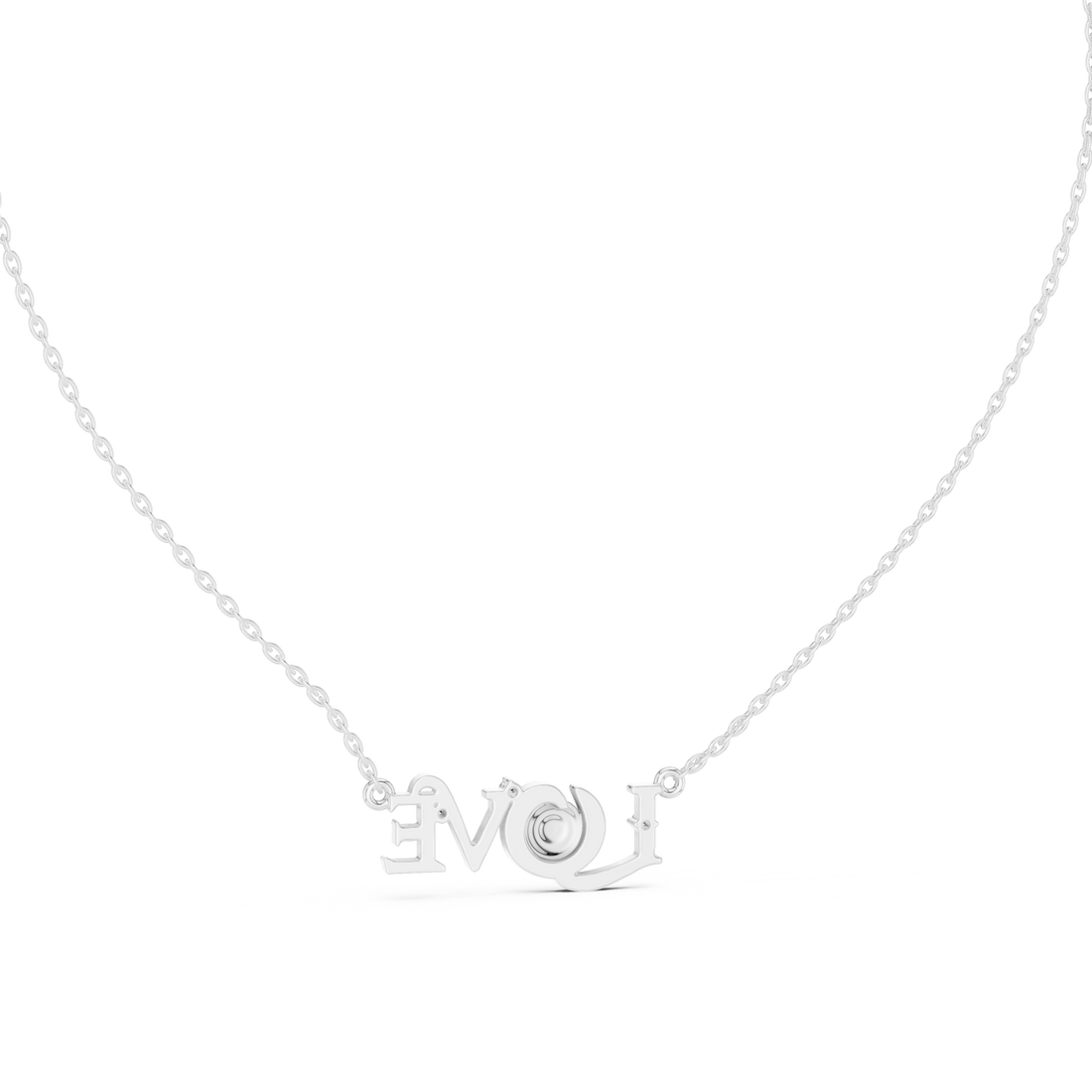 Round Eternal Love Moissanite Pendant in White Gold