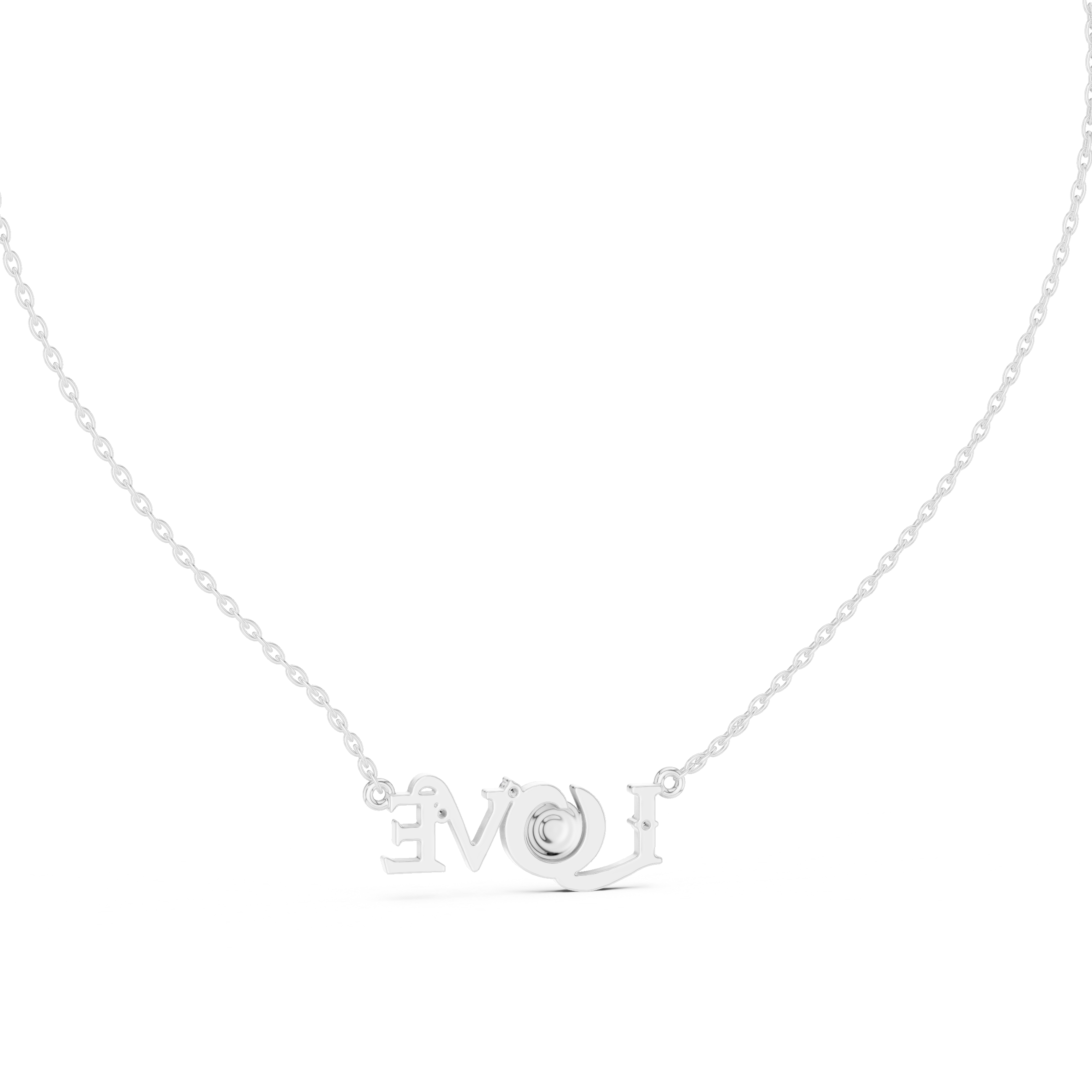Round Eternal Love Moissanite Pendant in White Gold