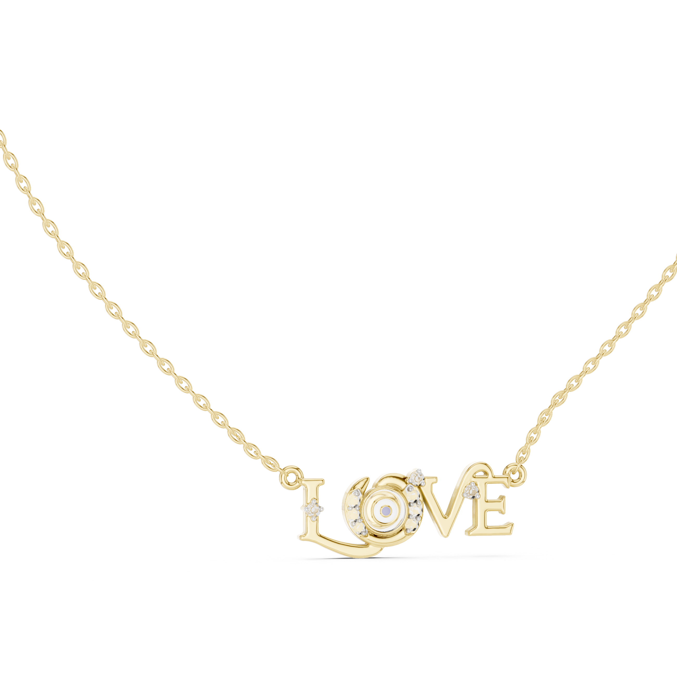 Round Eternal Love Moissanite Pendant in White Gold