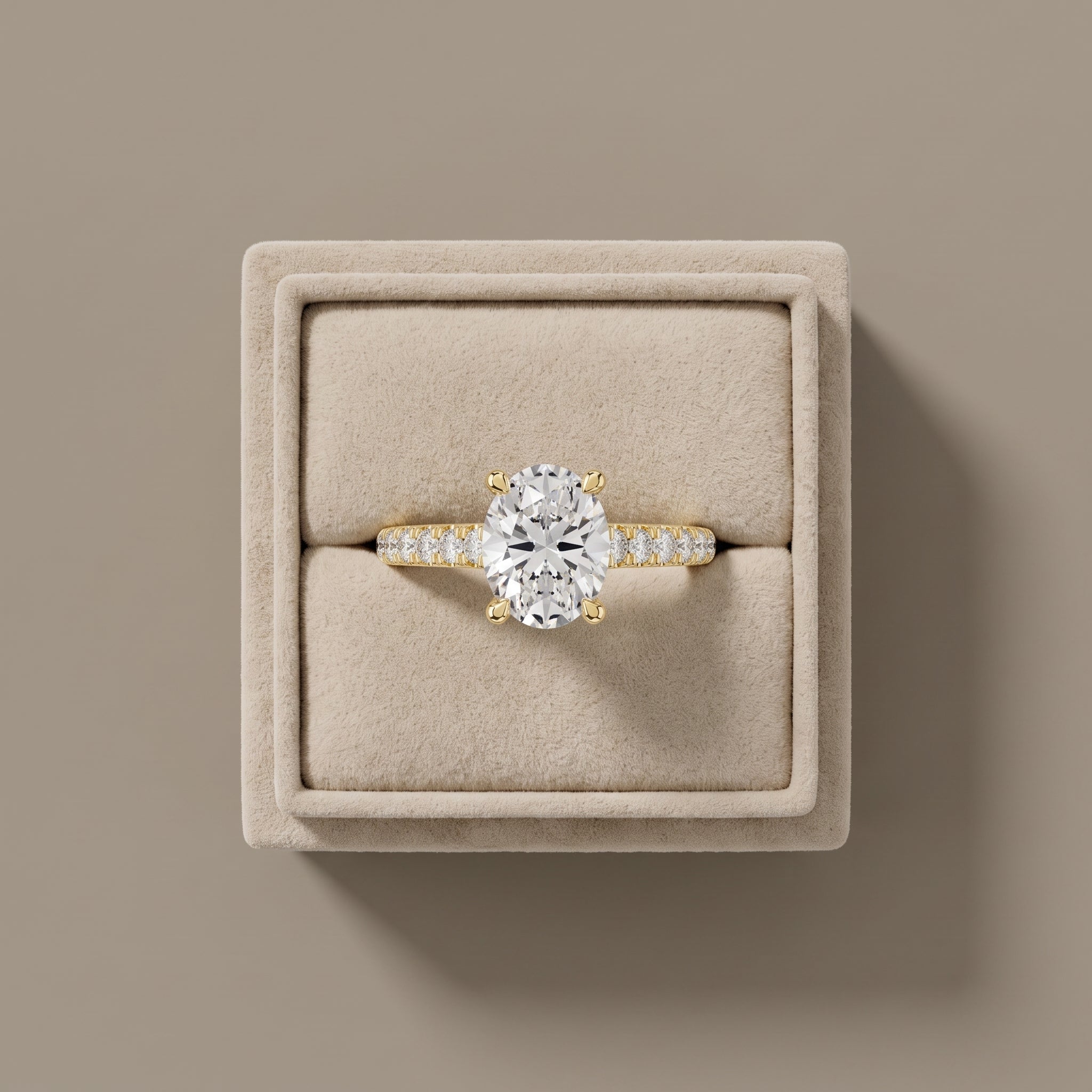 Oval Cut Moissanite Engagement Ring in 925 Silver, 10K, 14K & 18K Gold