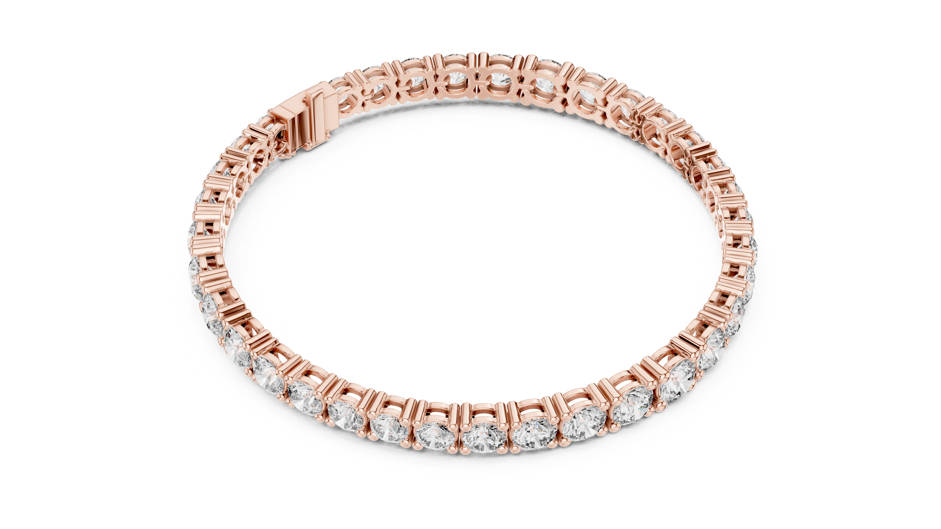 Yellow Gold Round-Cut Moissanite Tennis Bracelet – Classic Prong-Set Stone Brilliance