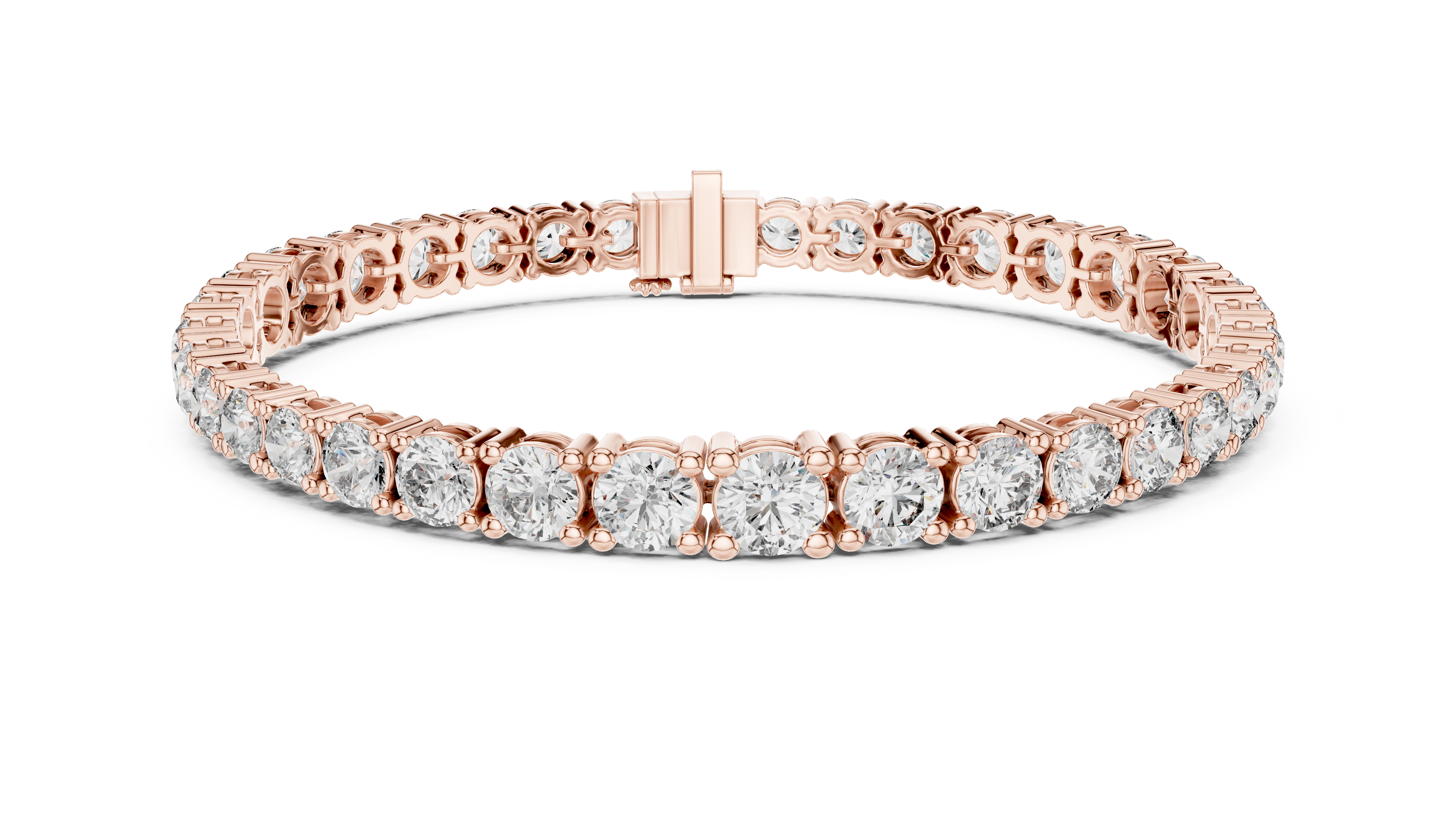 Yellow Gold Round-Cut Moissanite Tennis Bracelet – Classic Prong-Set Stone Brilliance