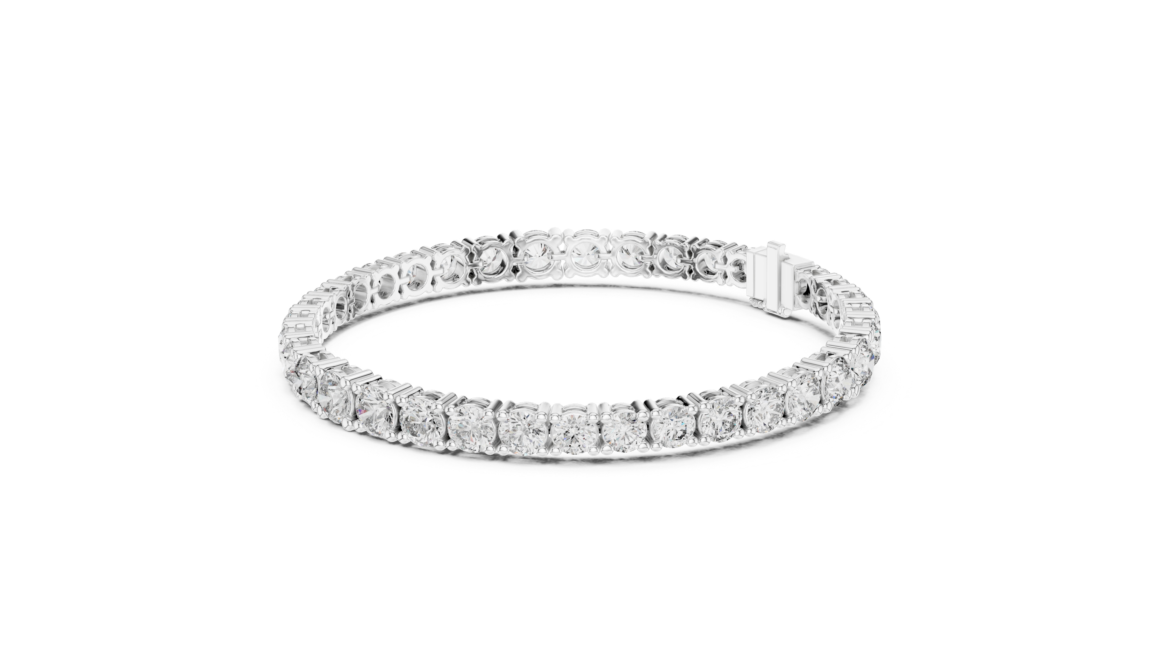 Yellow Gold Round-Cut Moissanite Tennis Bracelet – Classic Prong-Set Stone Brilliance
