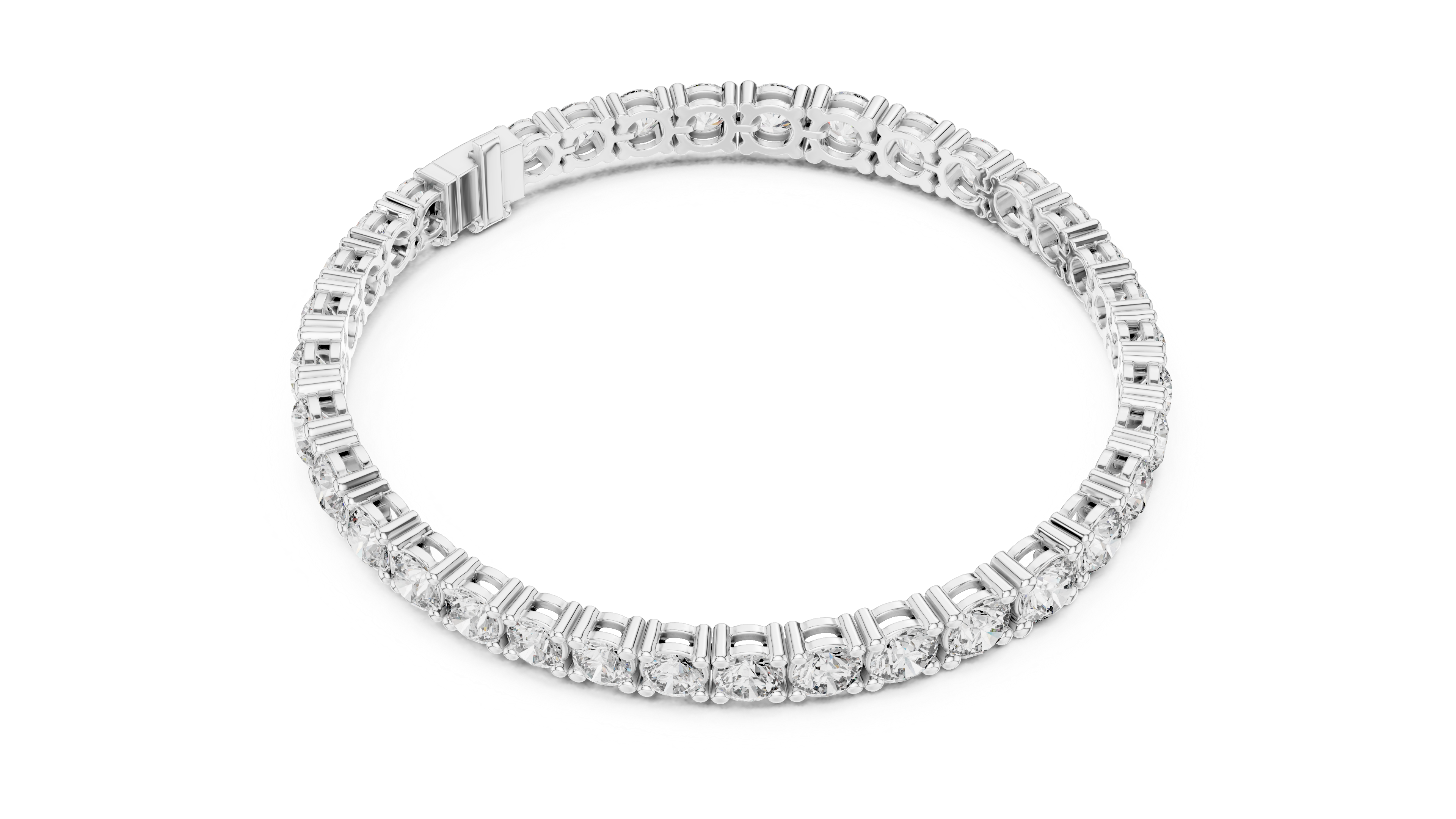 Yellow Gold Round-Cut Moissanite Tennis Bracelet – Classic Prong-Set Stone Brilliance