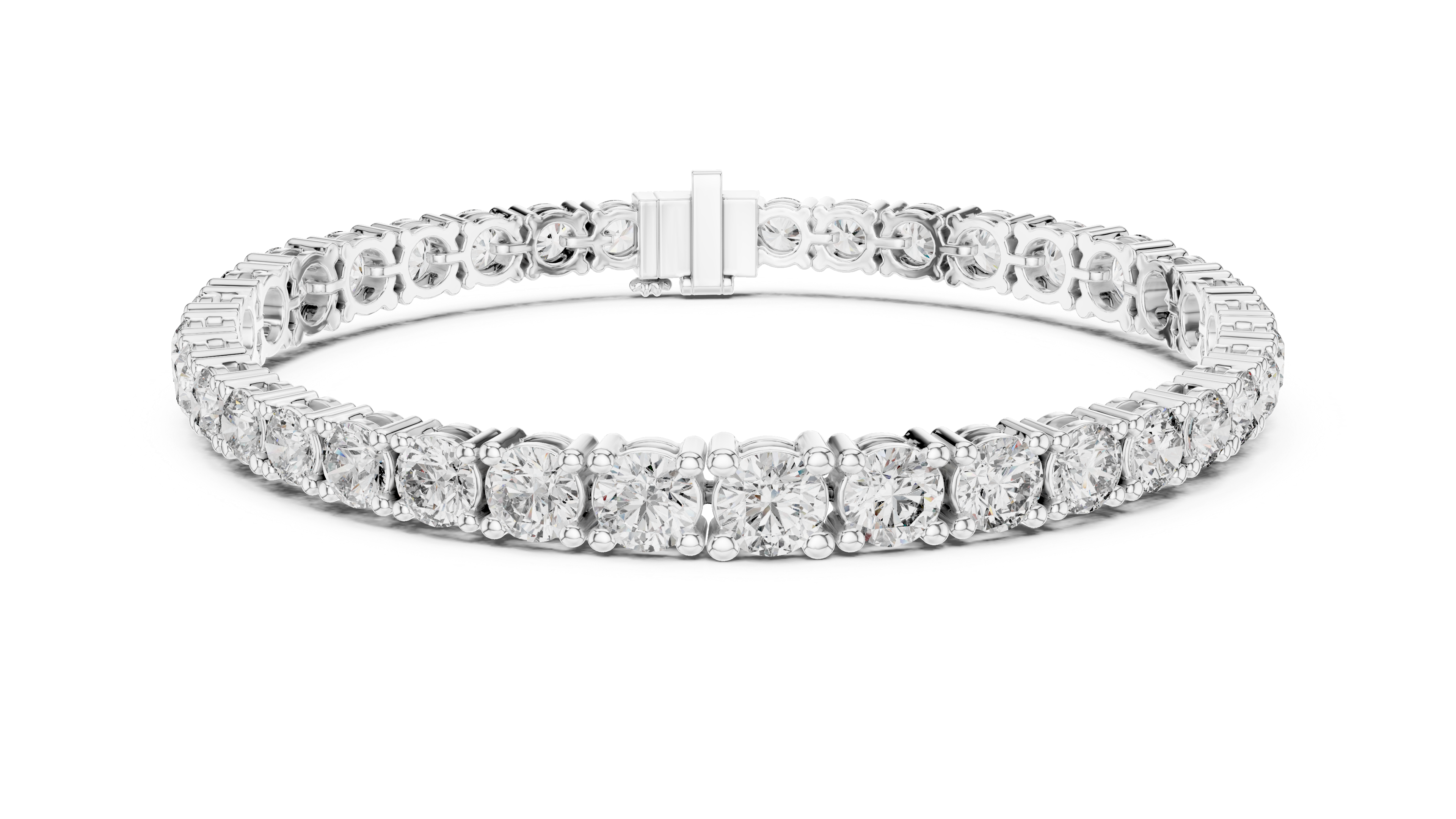 Yellow Gold Round-Cut Moissanite Tennis Bracelet – Classic Prong-Set Stone Brilliance