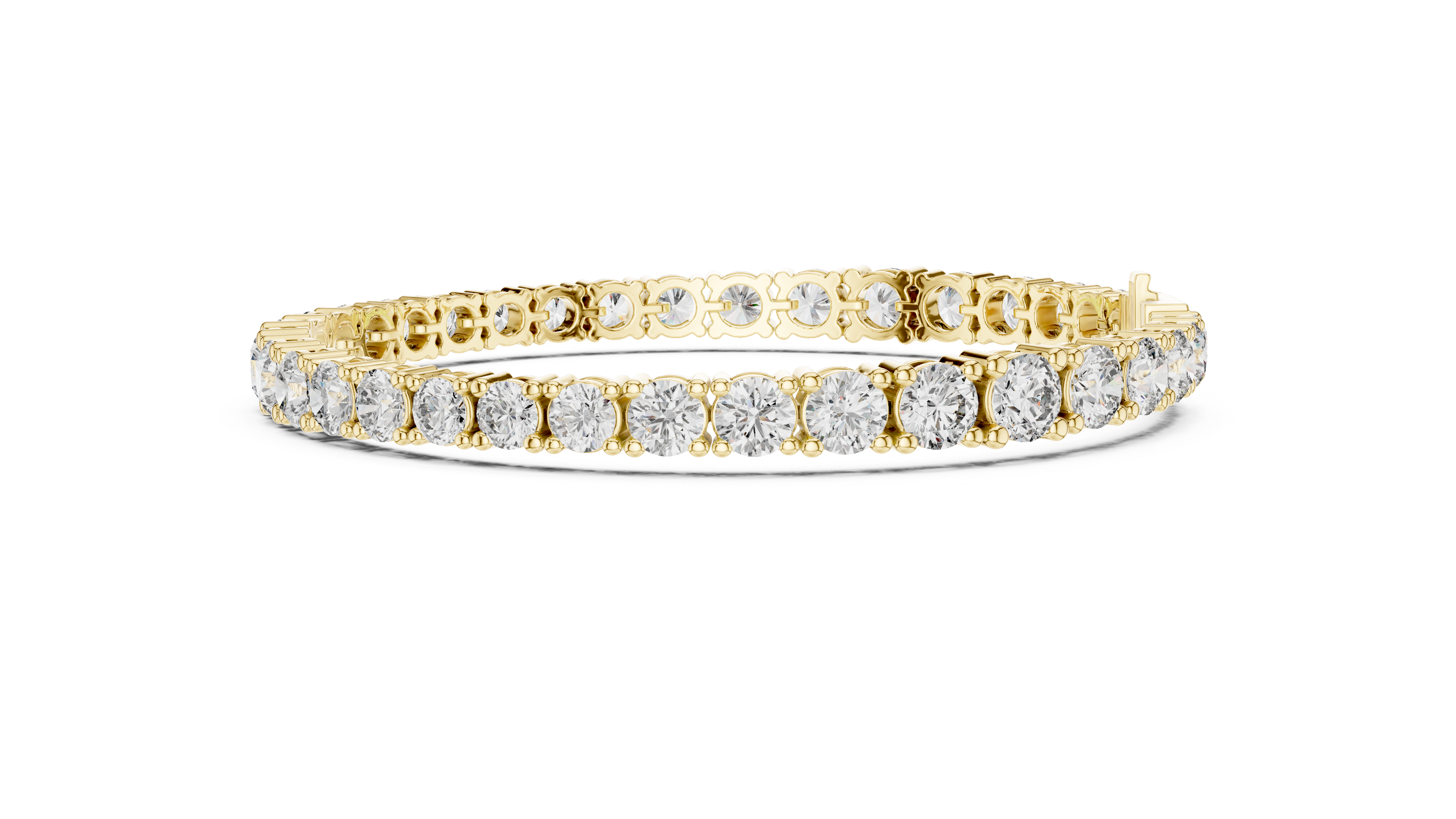 Yellow Gold Round-Cut Moissanite Tennis Bracelet – Classic Prong-Set Stone Brilliance