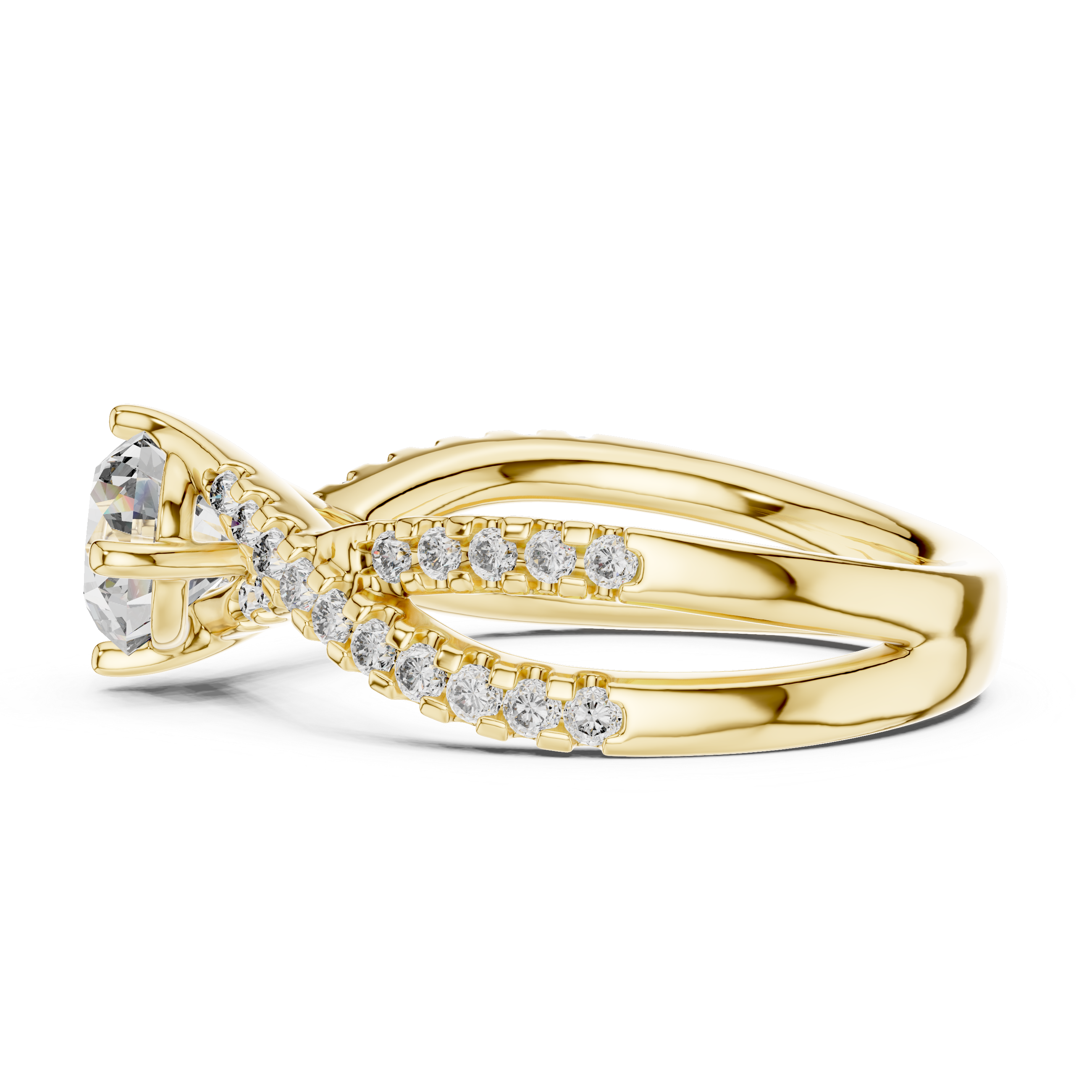 Round Cut Brilliant Moissanite VVS1 Eternity Engagement Ring