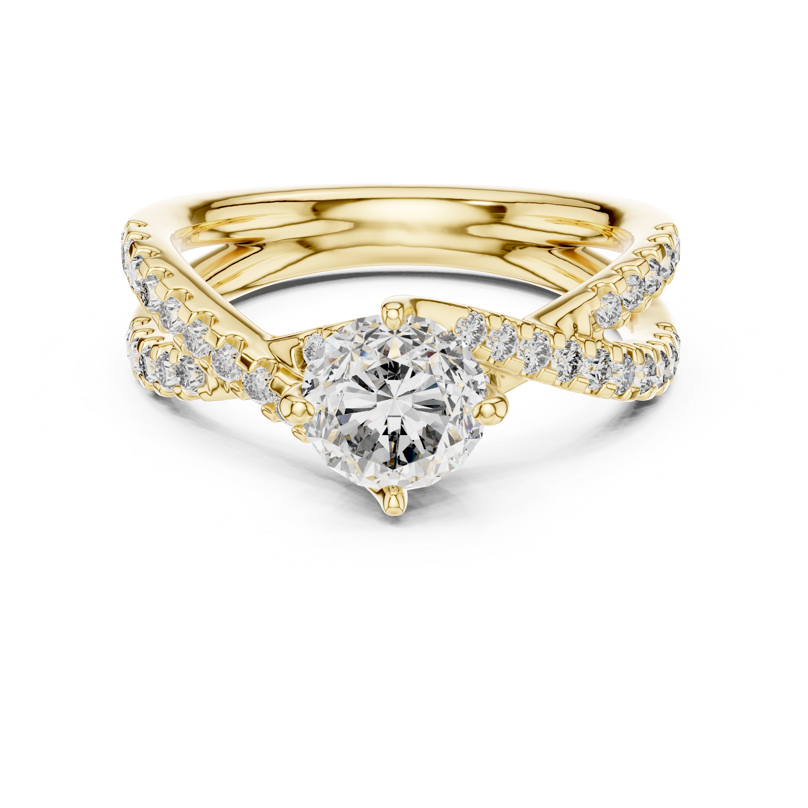 Round Cut Brilliant Moissanite VVS1 Eternity Engagement Ring
