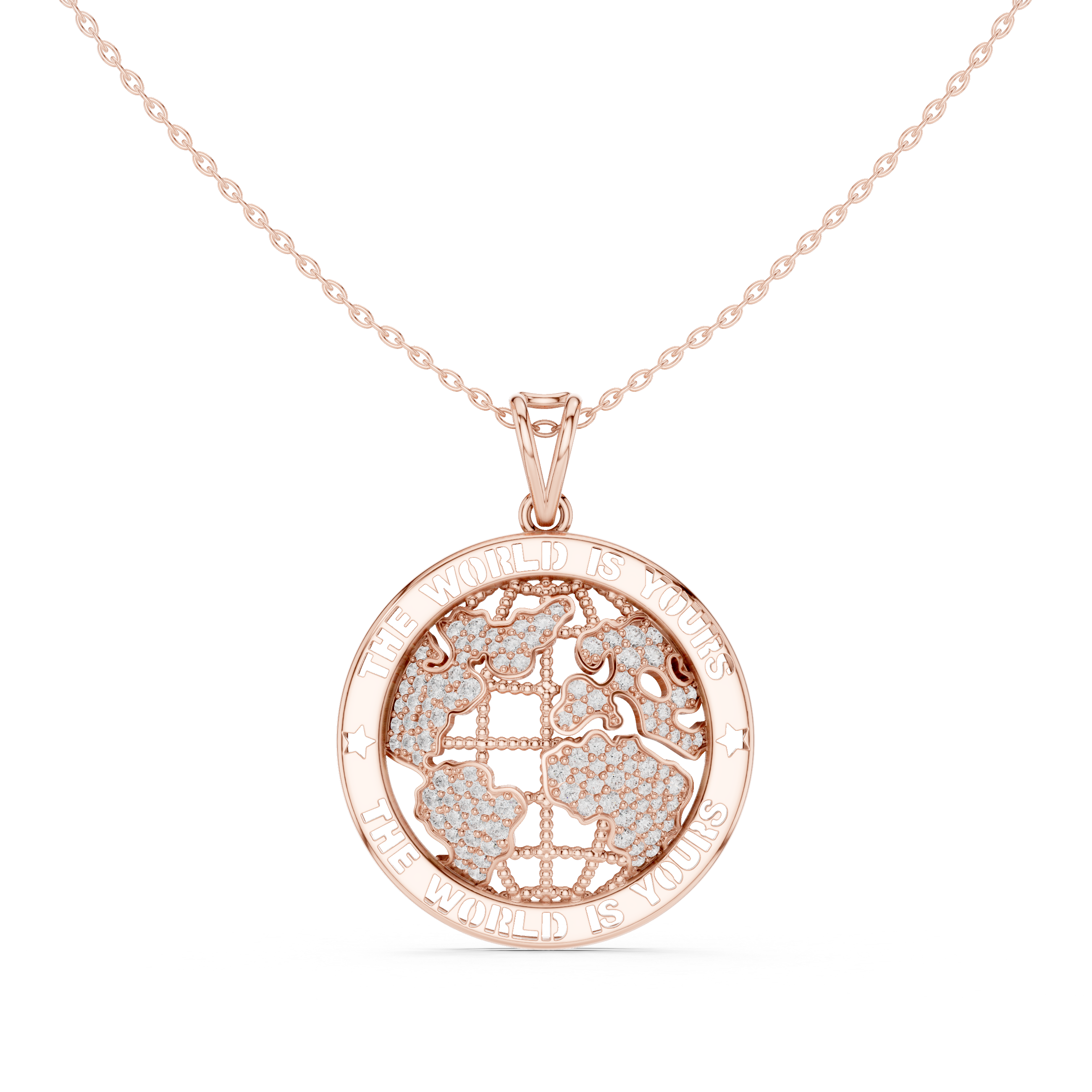 Round Luxe Zodiac Moissanite Medallion Pendant in Yellow Gold