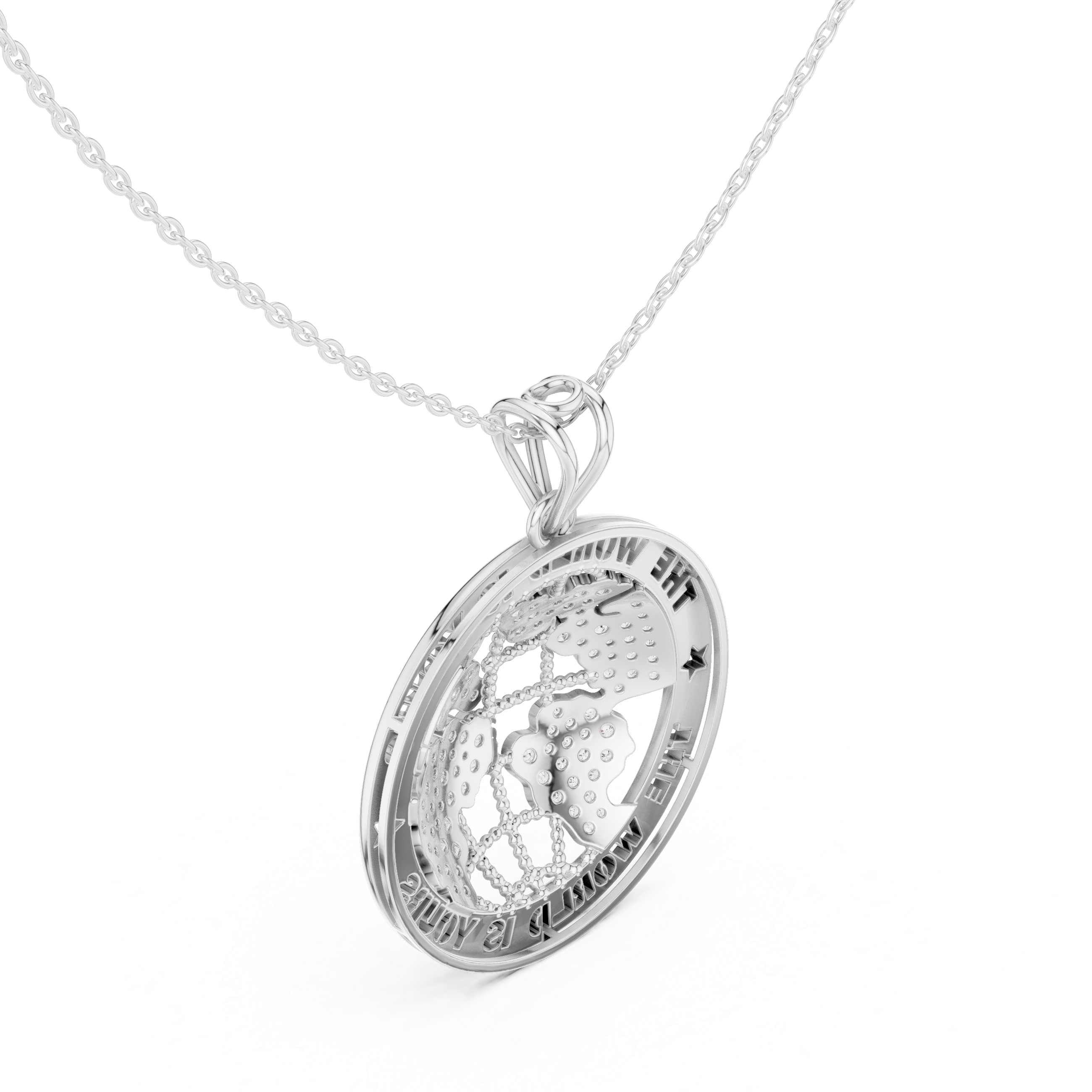 Round Luxe Zodiac Moissanite Medallion Pendant in Yellow Gold