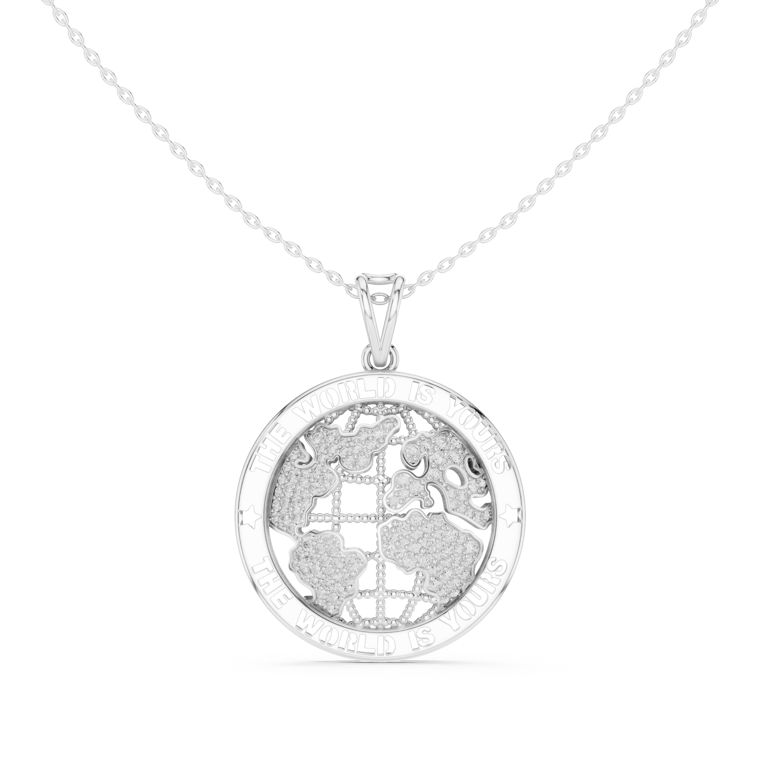 Round Luxe Zodiac Moissanite Medallion Pendant in Yellow Gold