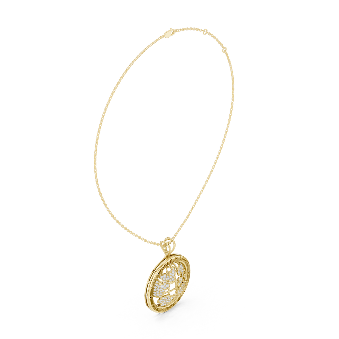 Round Luxe Zodiac Moissanite Medallion Pendant in Yellow Gold