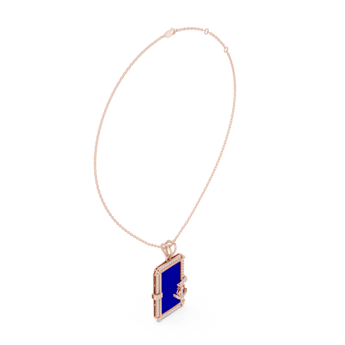 Round Luxe Signature Moissanite Medallion Pendant in Rose Gold
