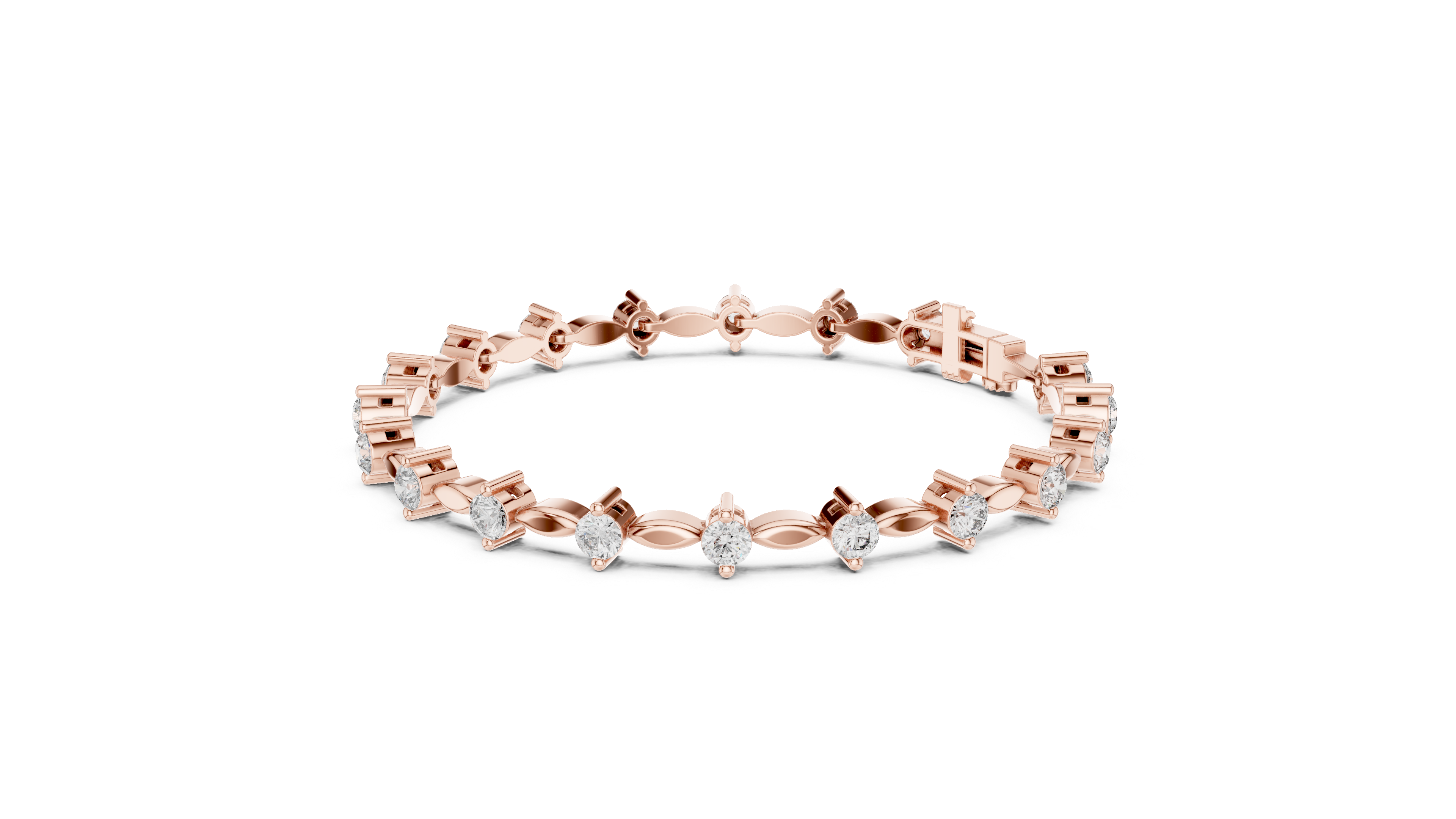 Round Rose Gold Moissanite Tennis Bracelet – Elegant-Like Sparkle