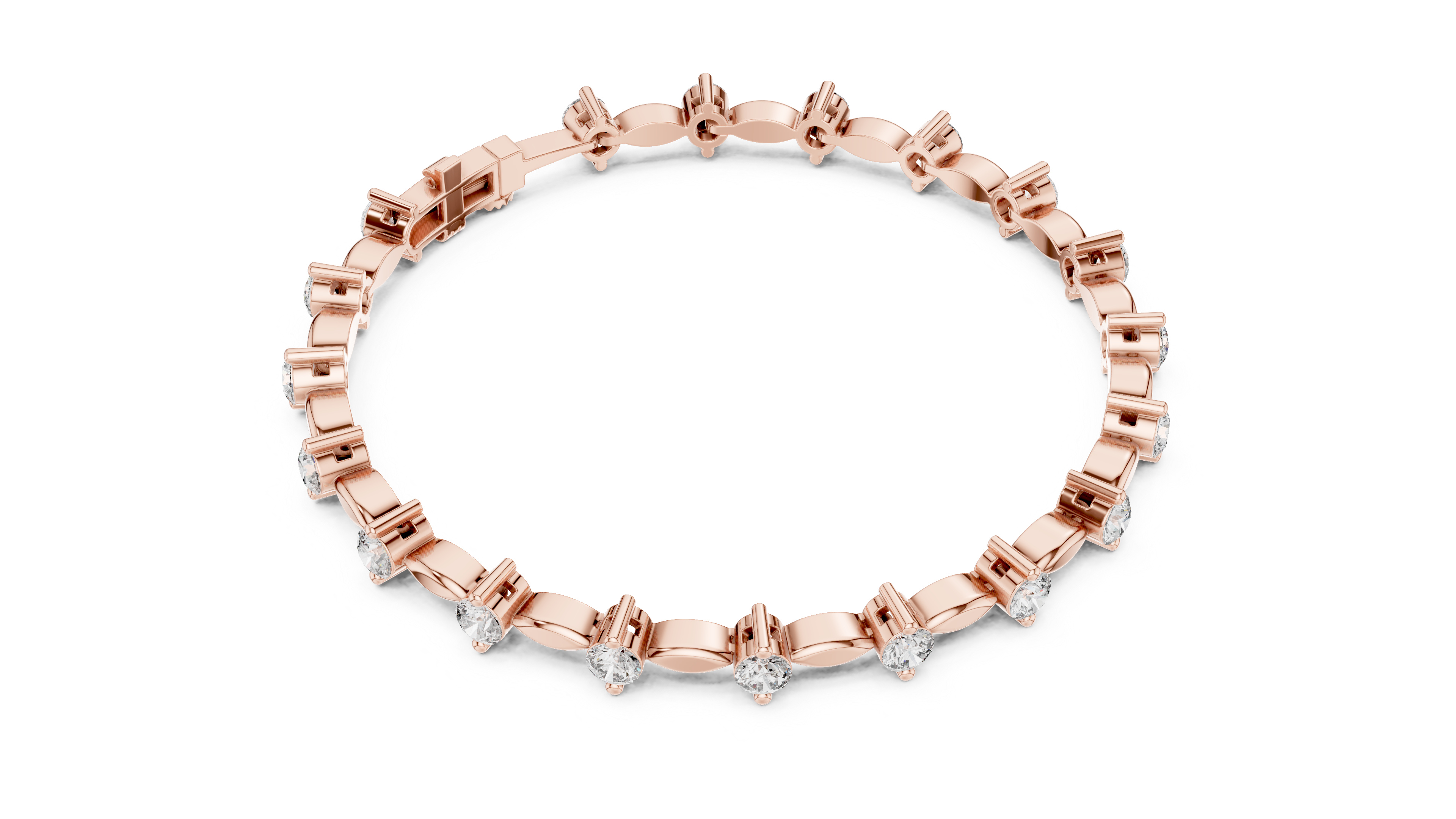 Round Rose Gold Moissanite Tennis Bracelet – Elegant-Like Sparkle