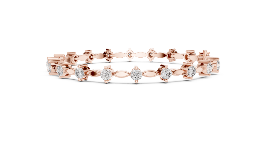 Round Rose Gold Moissanite Tennis Bracelet – Elegant-Like Sparkle