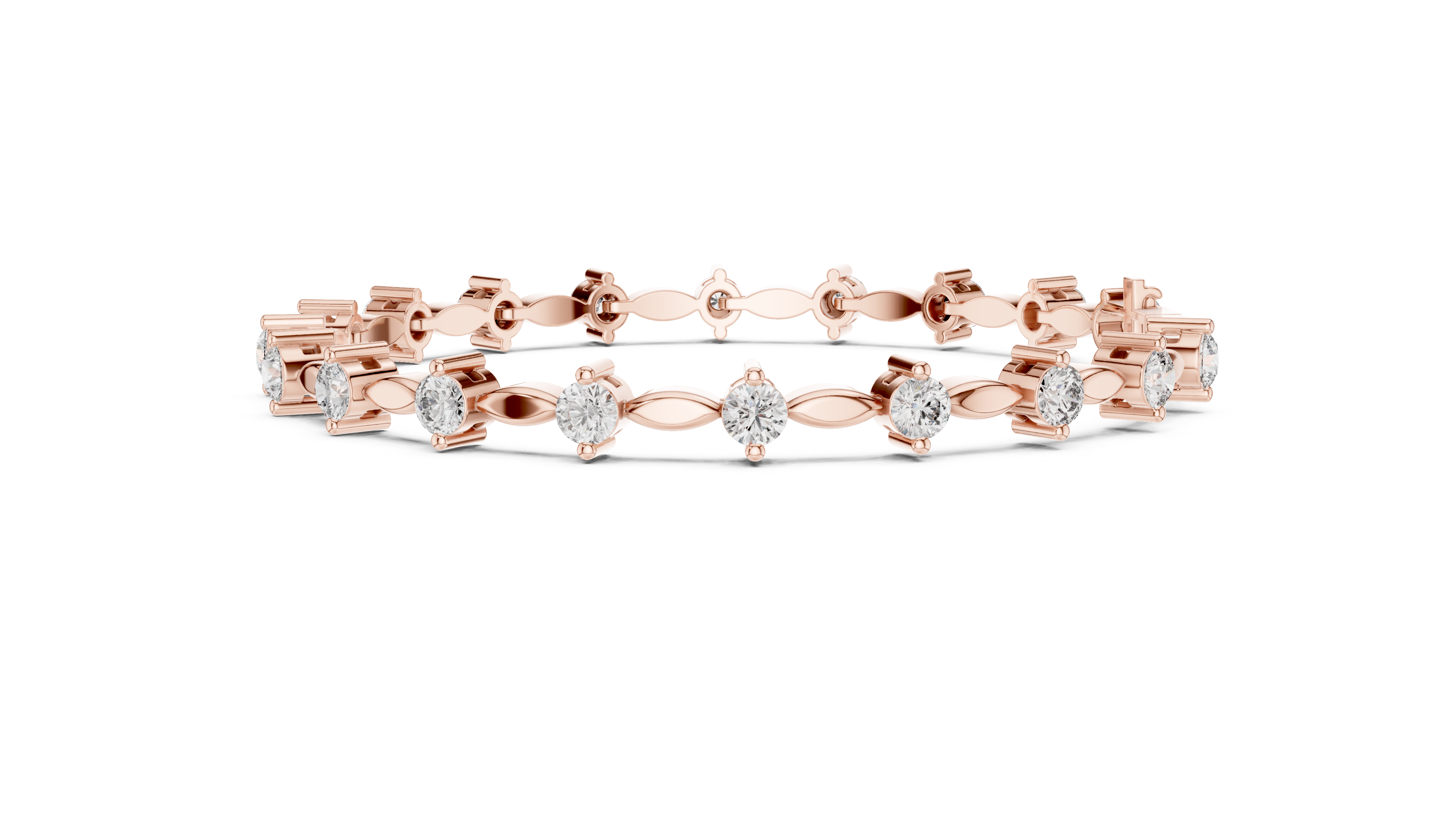 Round Rose Gold Moissanite Tennis Bracelet – Elegant-Like Sparkle