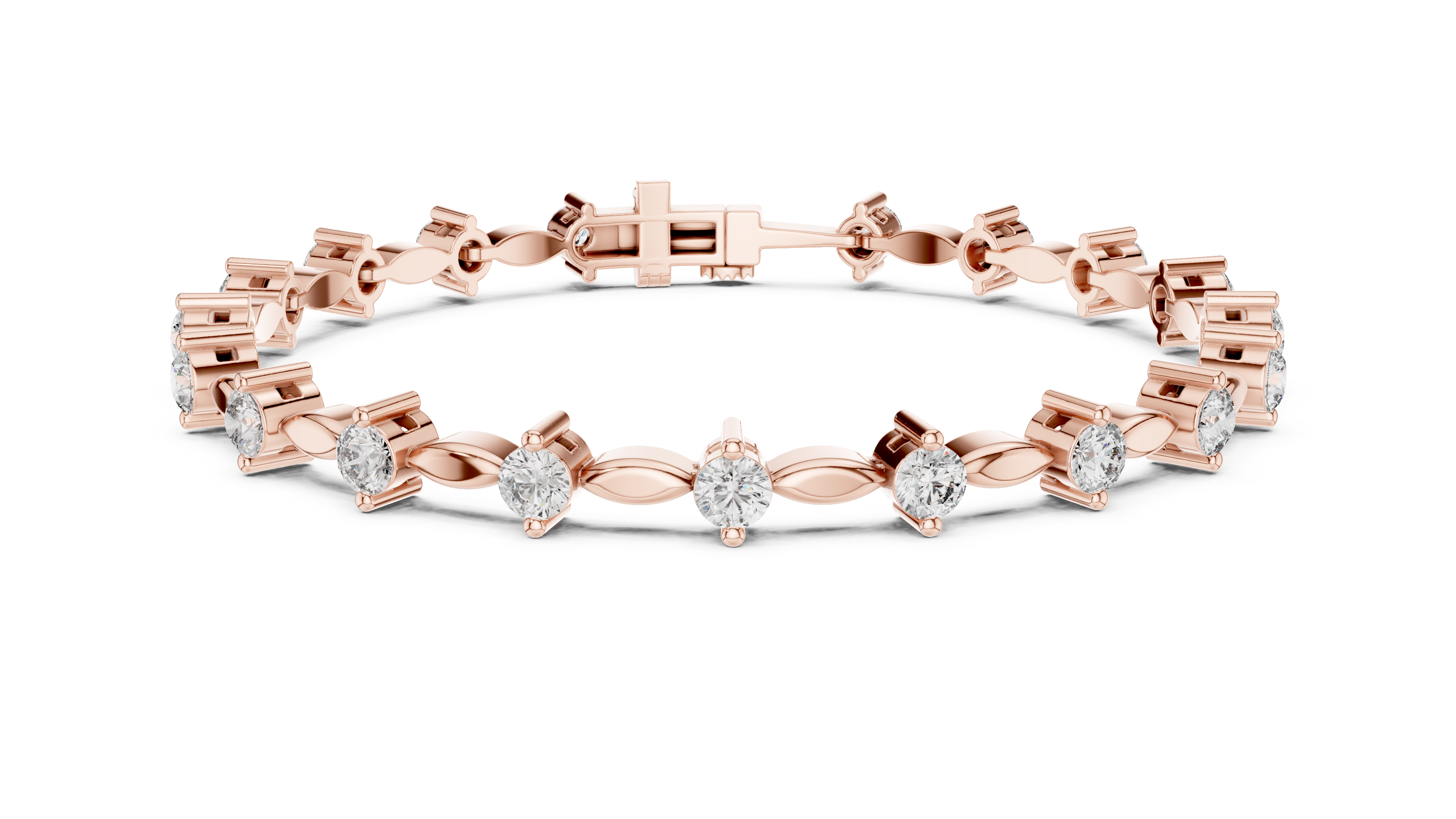 Round Rose Gold Moissanite Tennis Bracelet – Elegant-Like Sparkle