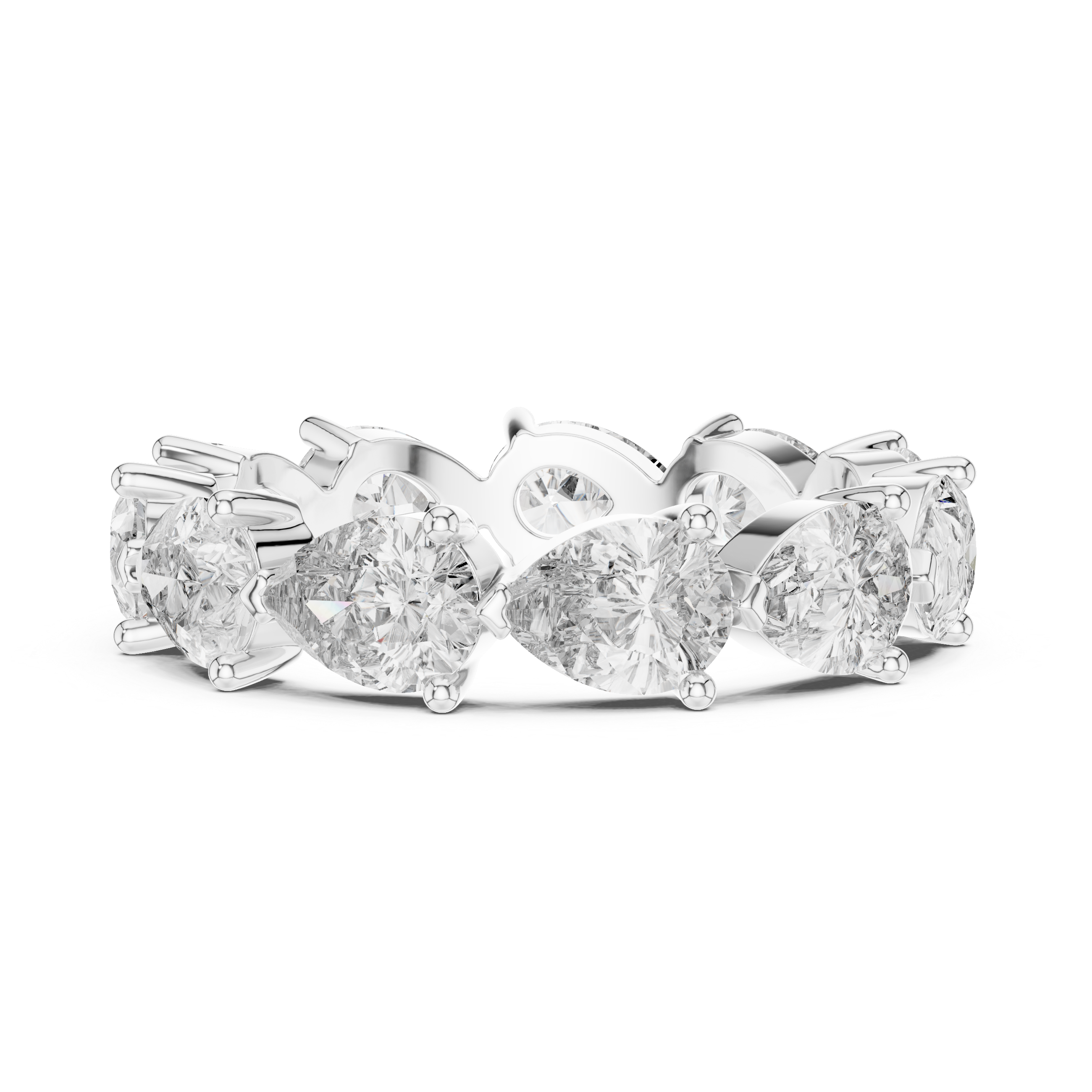 Pear Cut Brilliant Moissanite VVS1 Eternity Band
