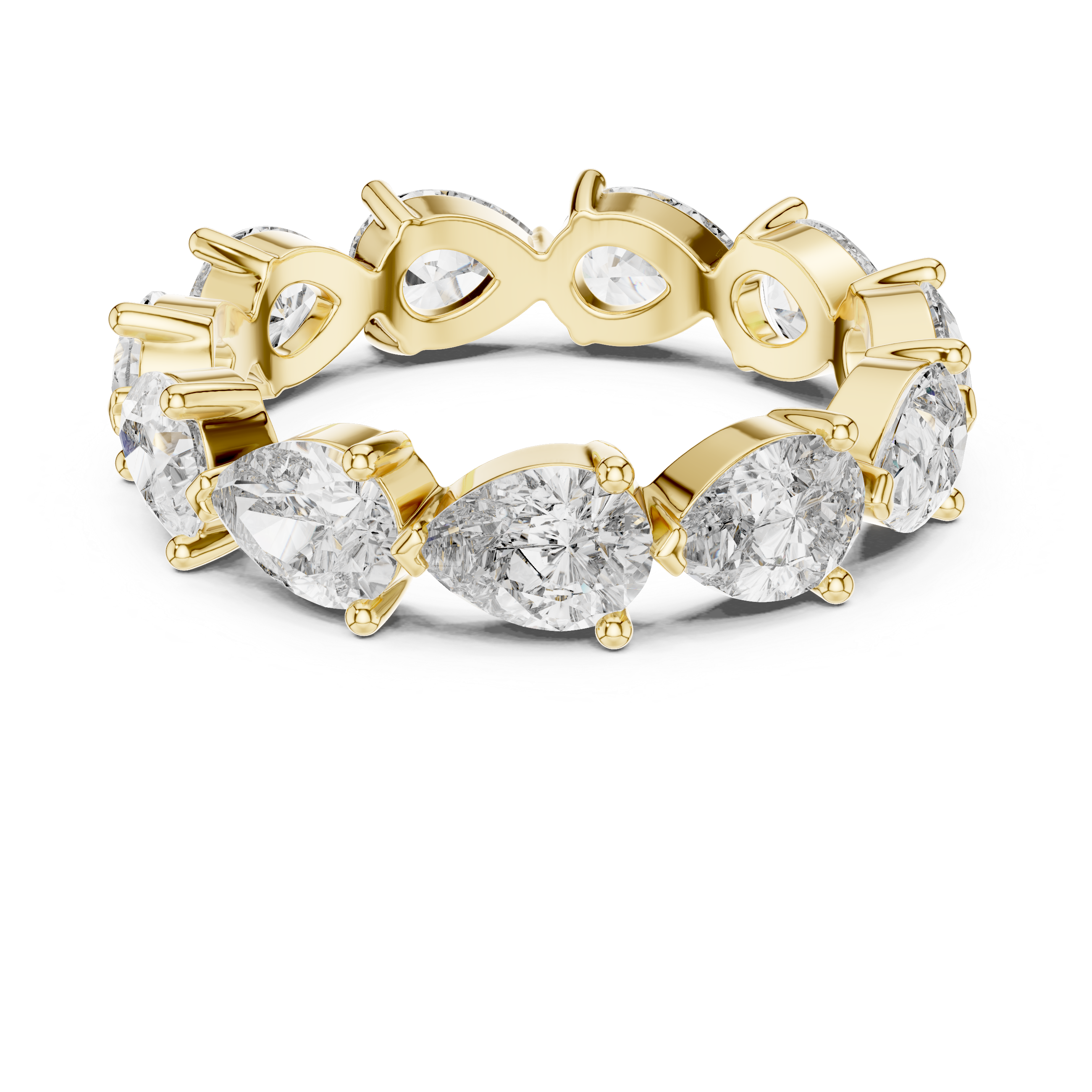 Pear Cut Brilliant Moissanite VVS1 Eternity Band