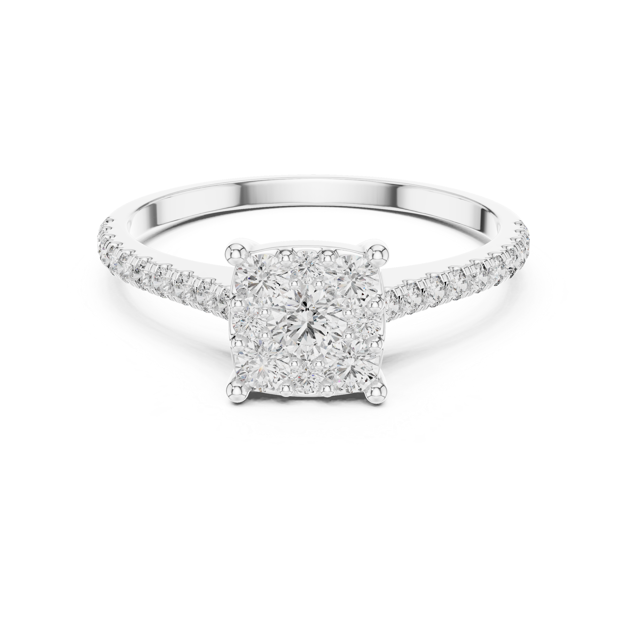 Round Cut Brilliant Moissanite VVS1 Eternity Engagement Ring