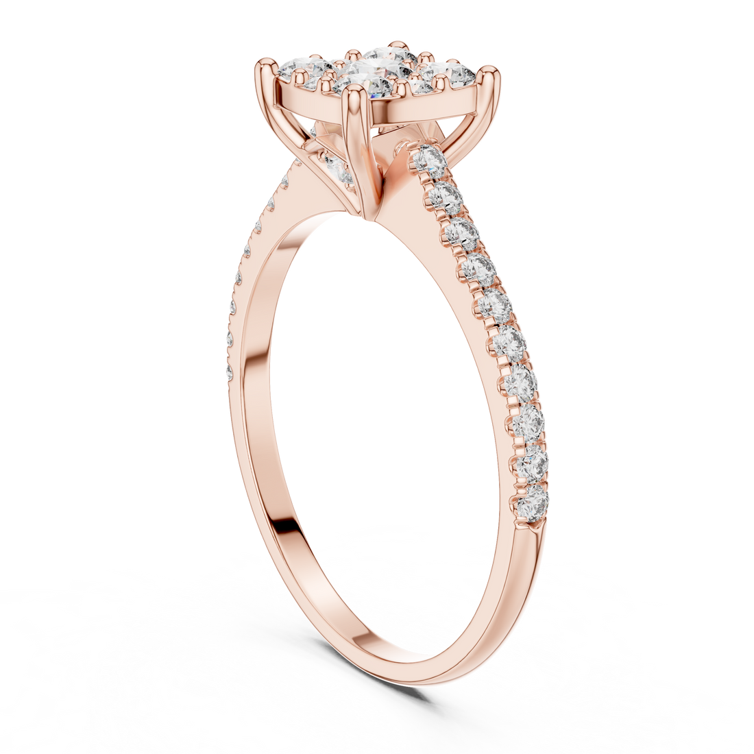 Round Cut Brilliant Moissanite VVS1 Eternity Engagement Ring