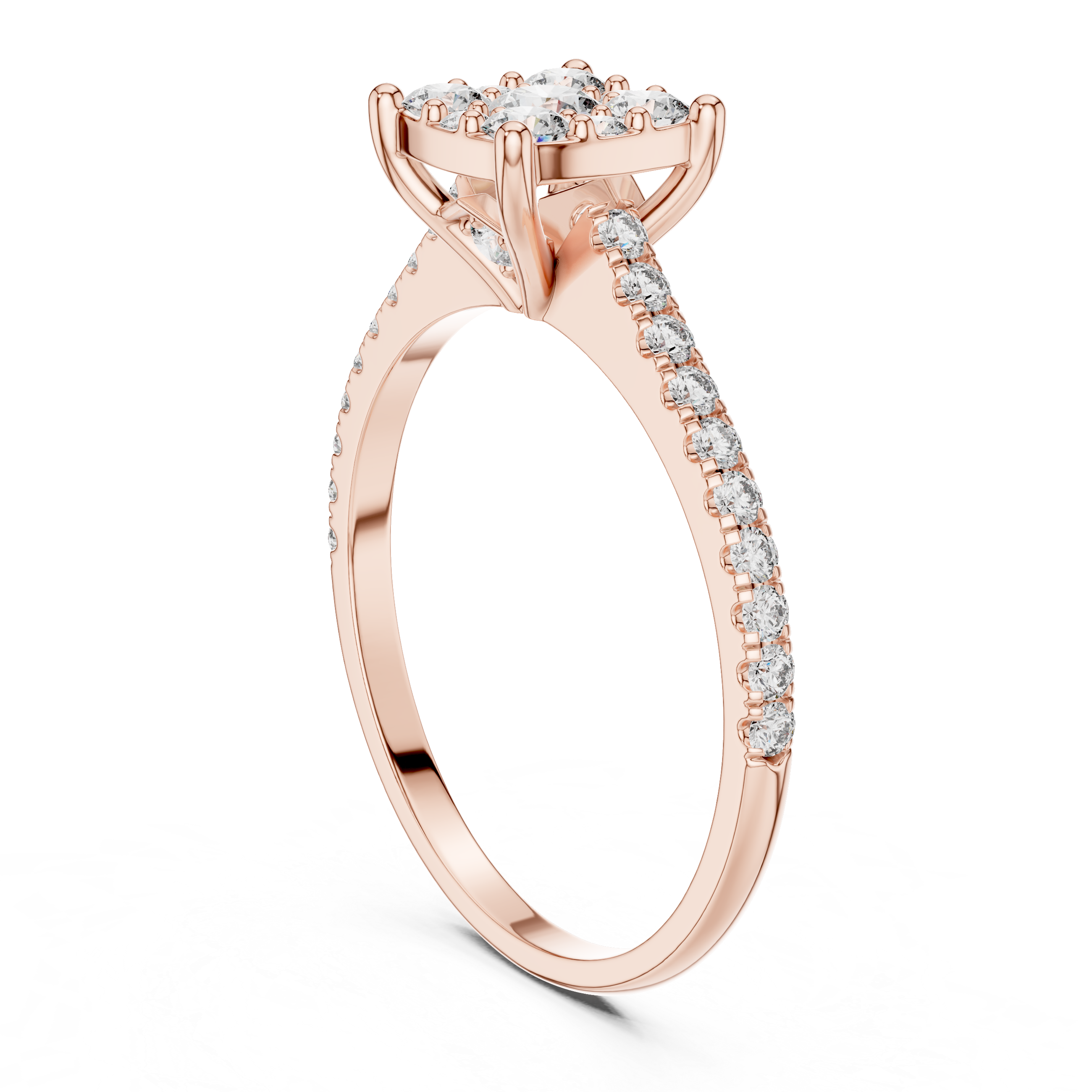 Round Cut Brilliant Moissanite VVS1 Eternity Engagement Ring