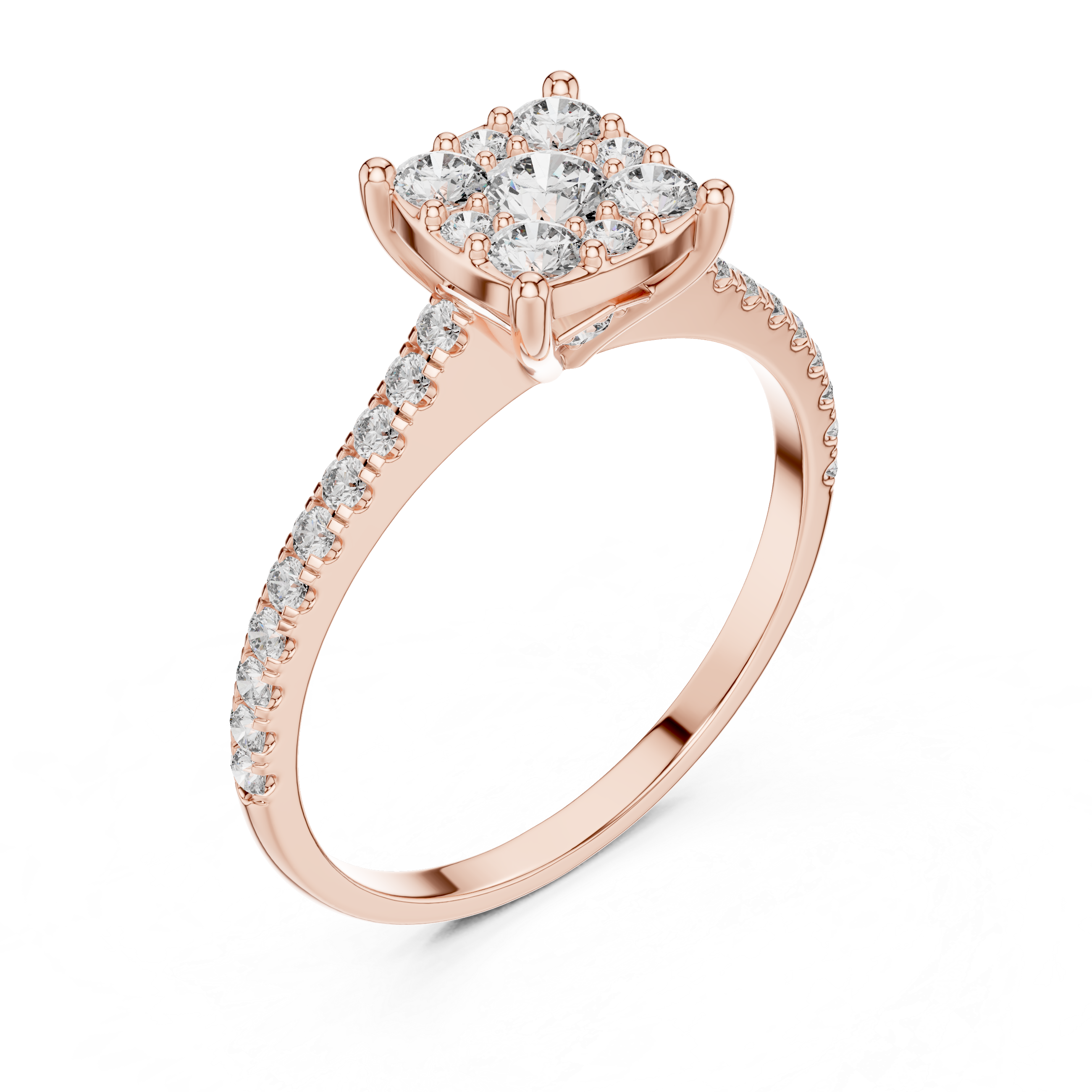 Round Cut Brilliant Moissanite VVS1 Eternity Engagement Ring