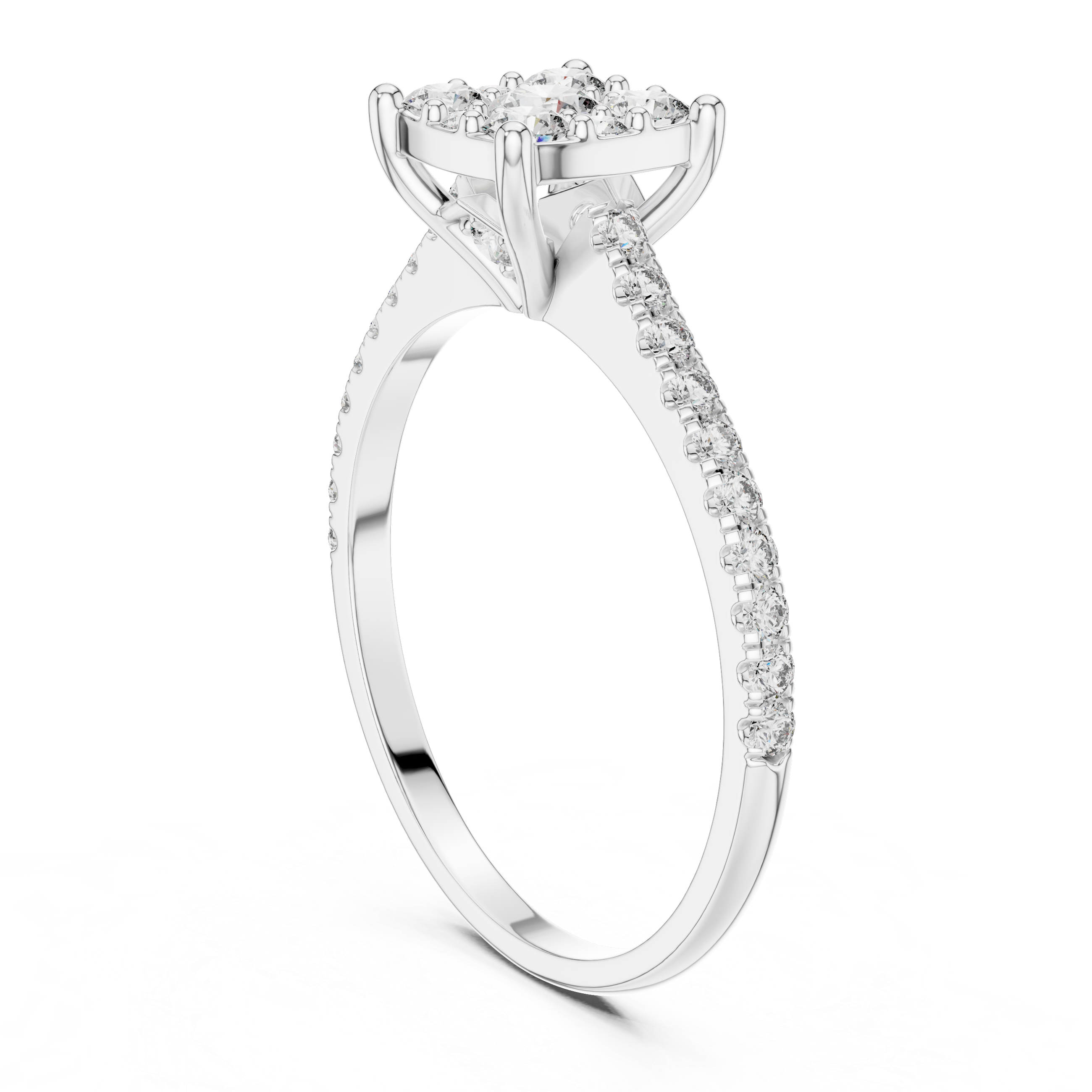 Round Cut Brilliant Moissanite VVS1 Eternity Engagement Ring