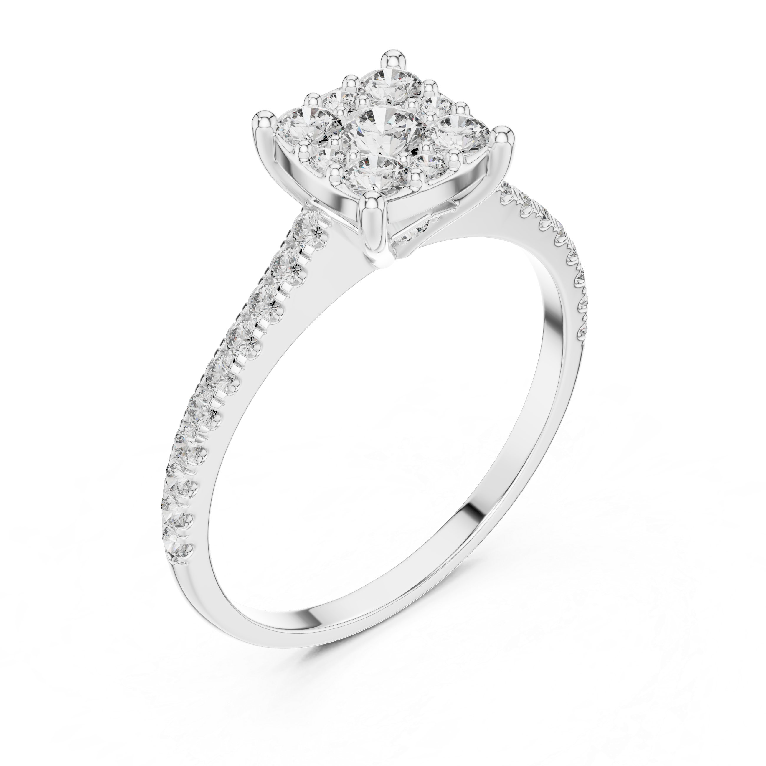 Round Cut Brilliant Moissanite VVS1 Eternity Engagement Ring