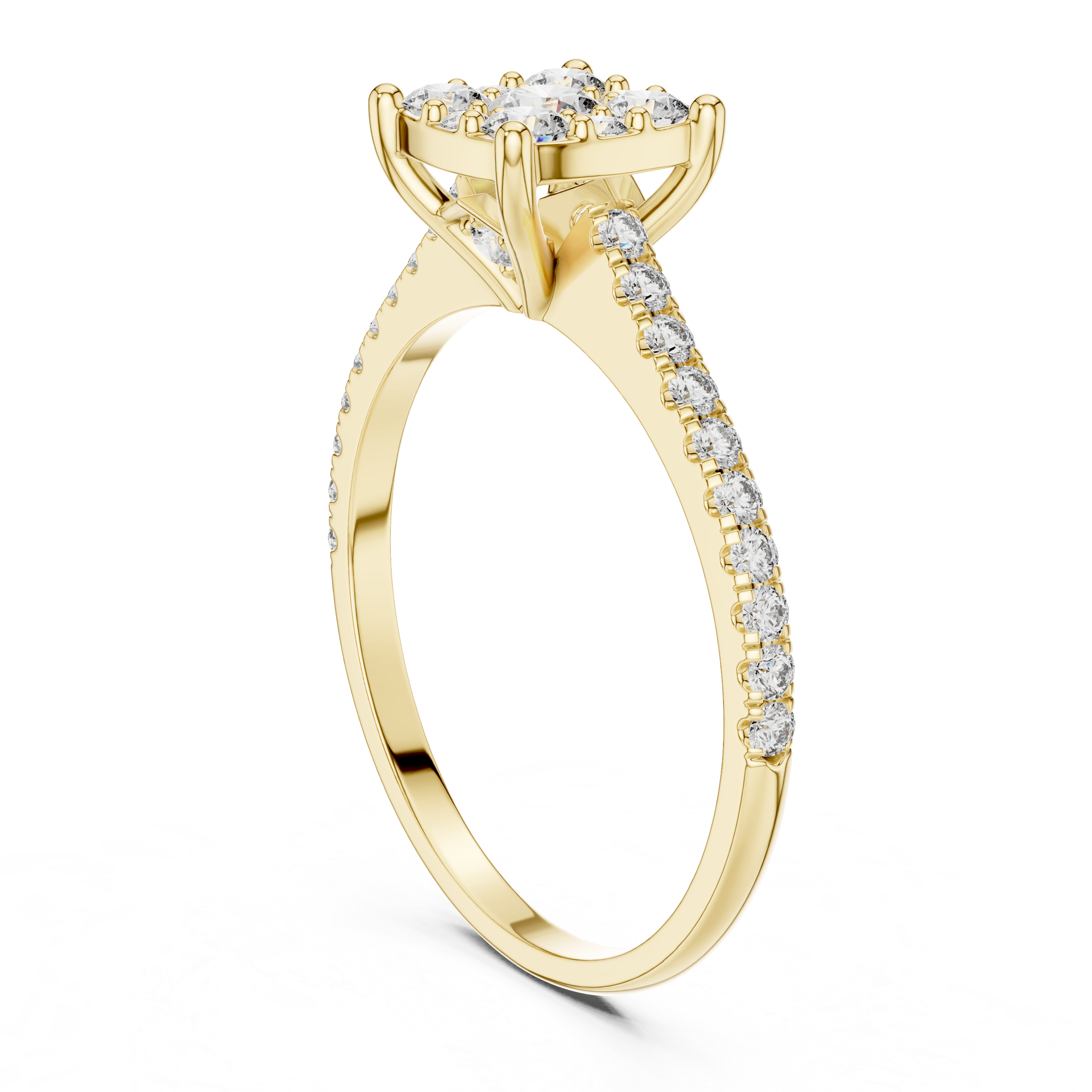 Round Cut Brilliant Moissanite VVS1 Eternity Engagement Ring