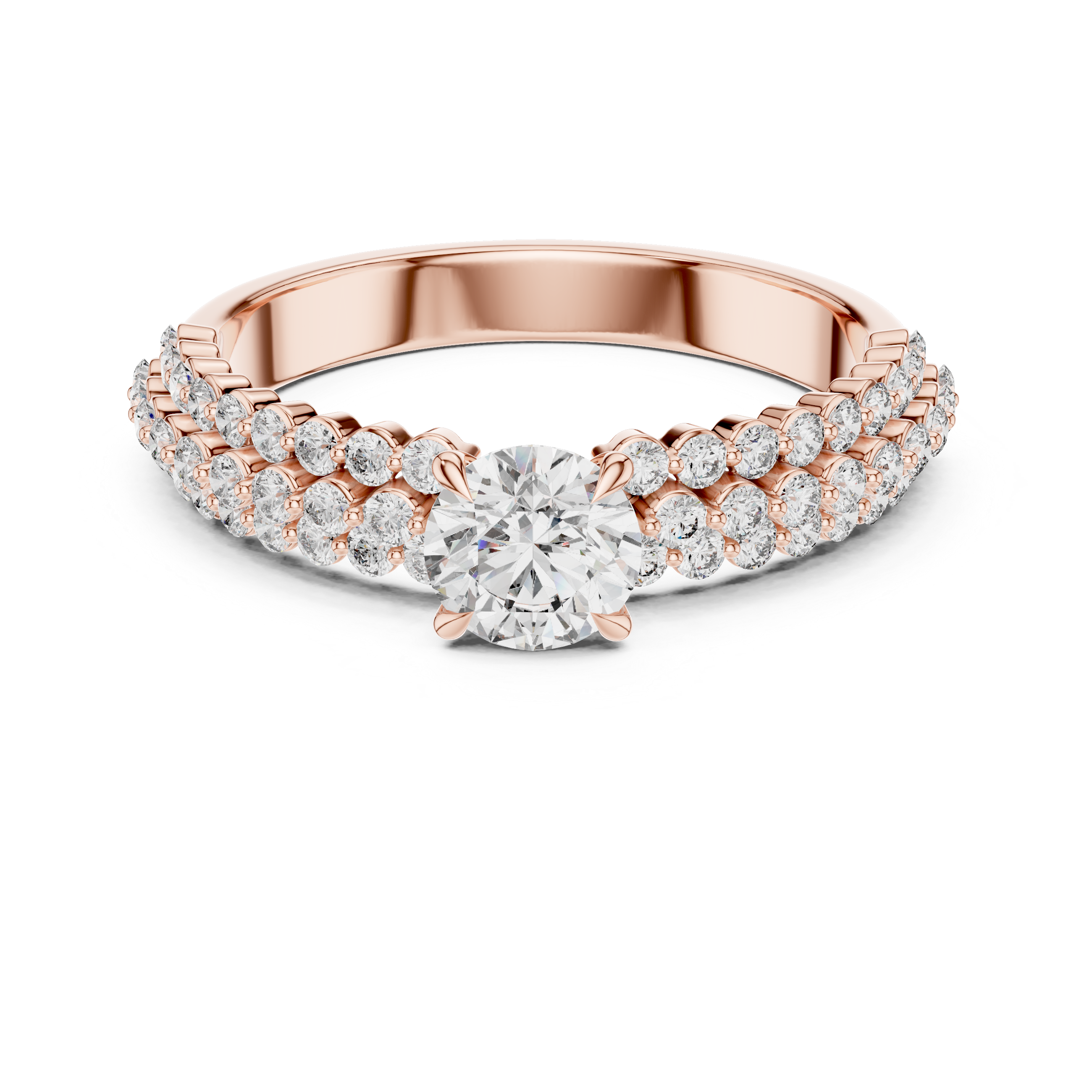 Round Cut Brilliant Moissanite VVS1 Eternity Engagement Ring