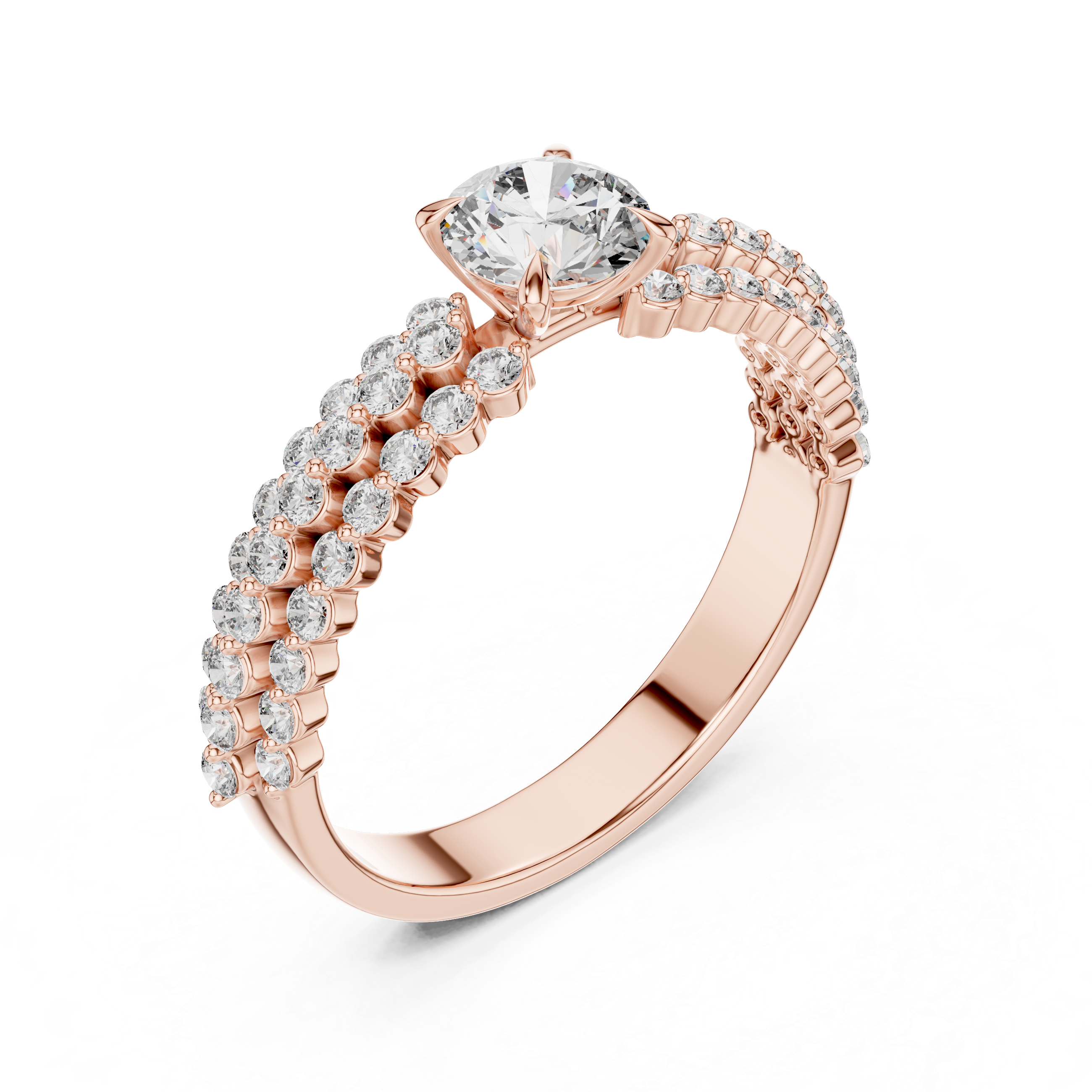 Round Cut Brilliant Moissanite VVS1 Eternity Engagement Ring